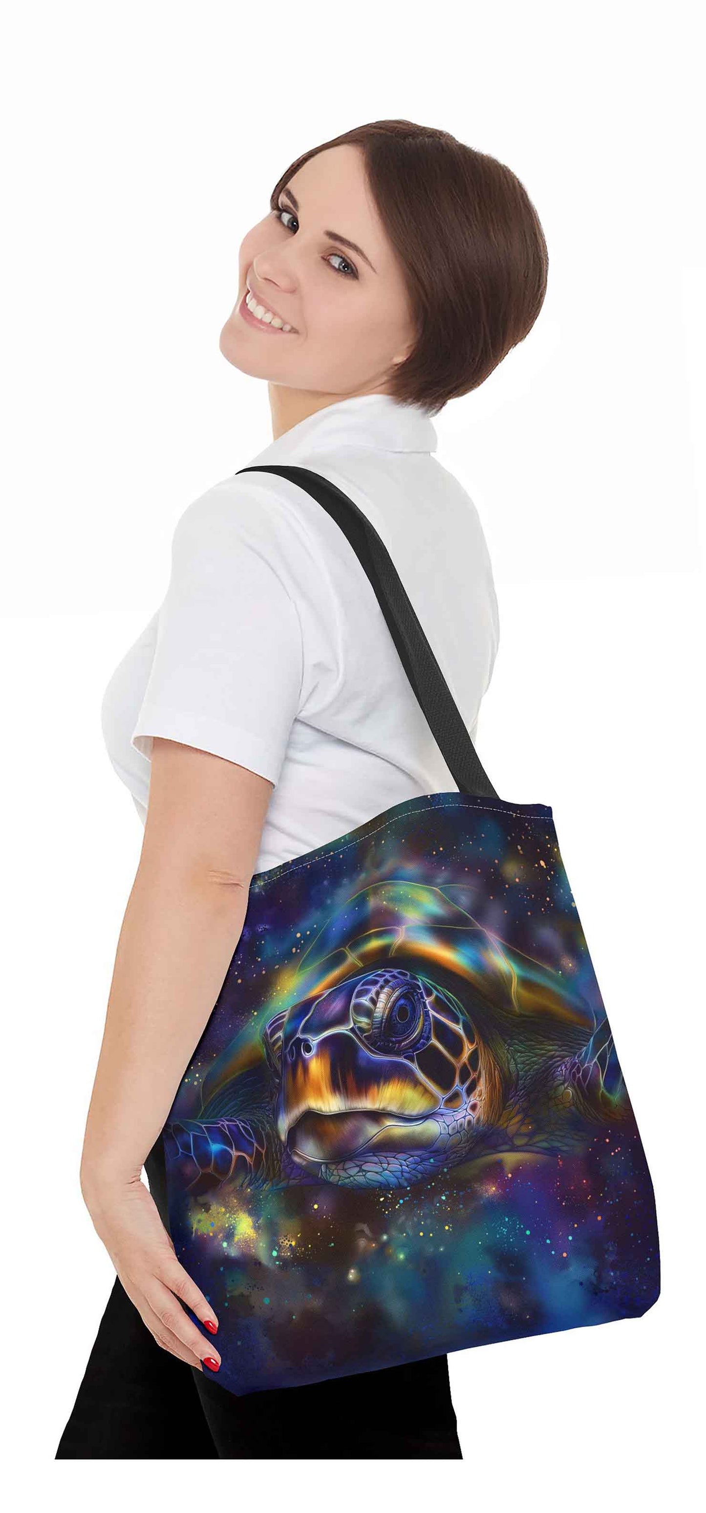 Nebula Turtle Tote Bag