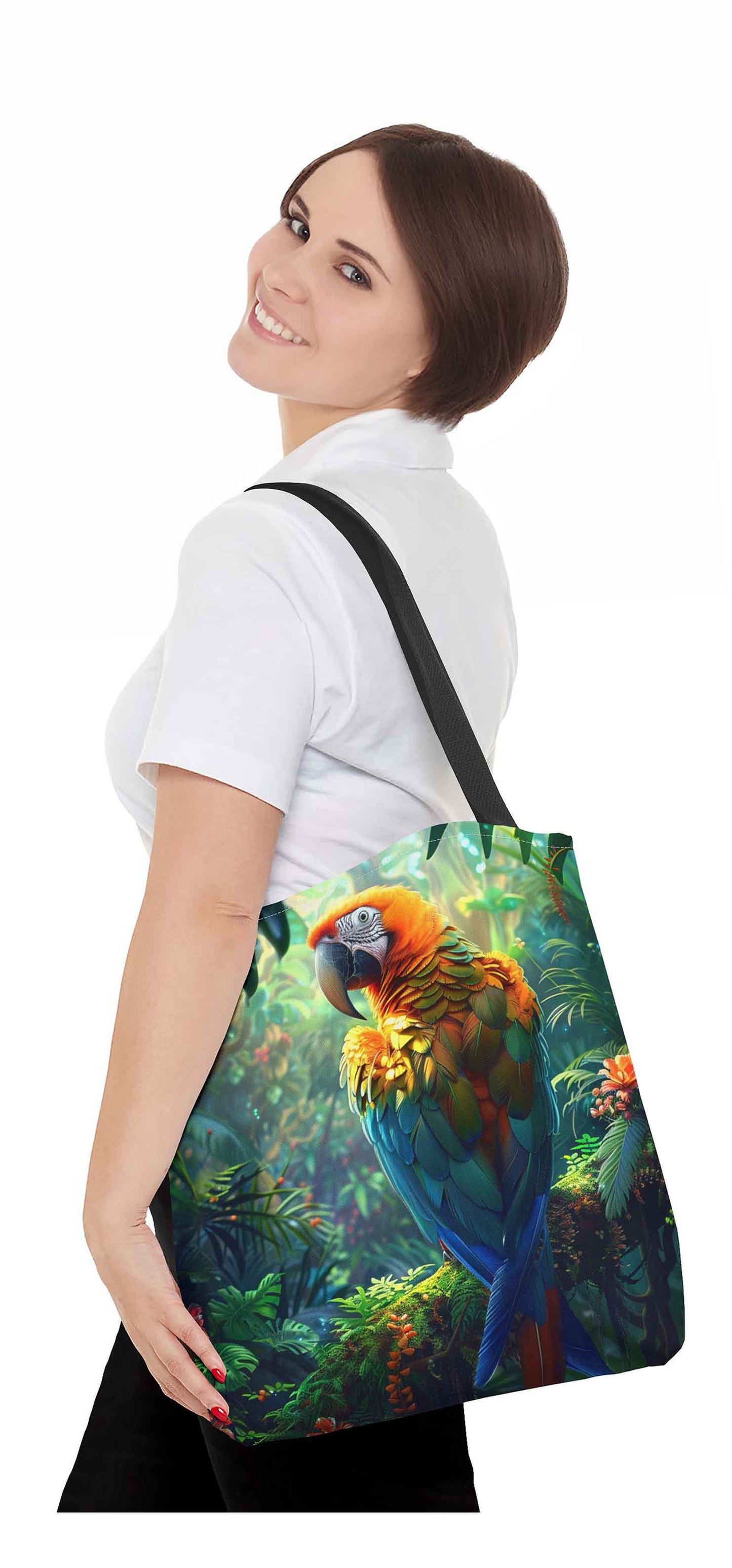 Rainforest Radiance Parrot Tote Bag