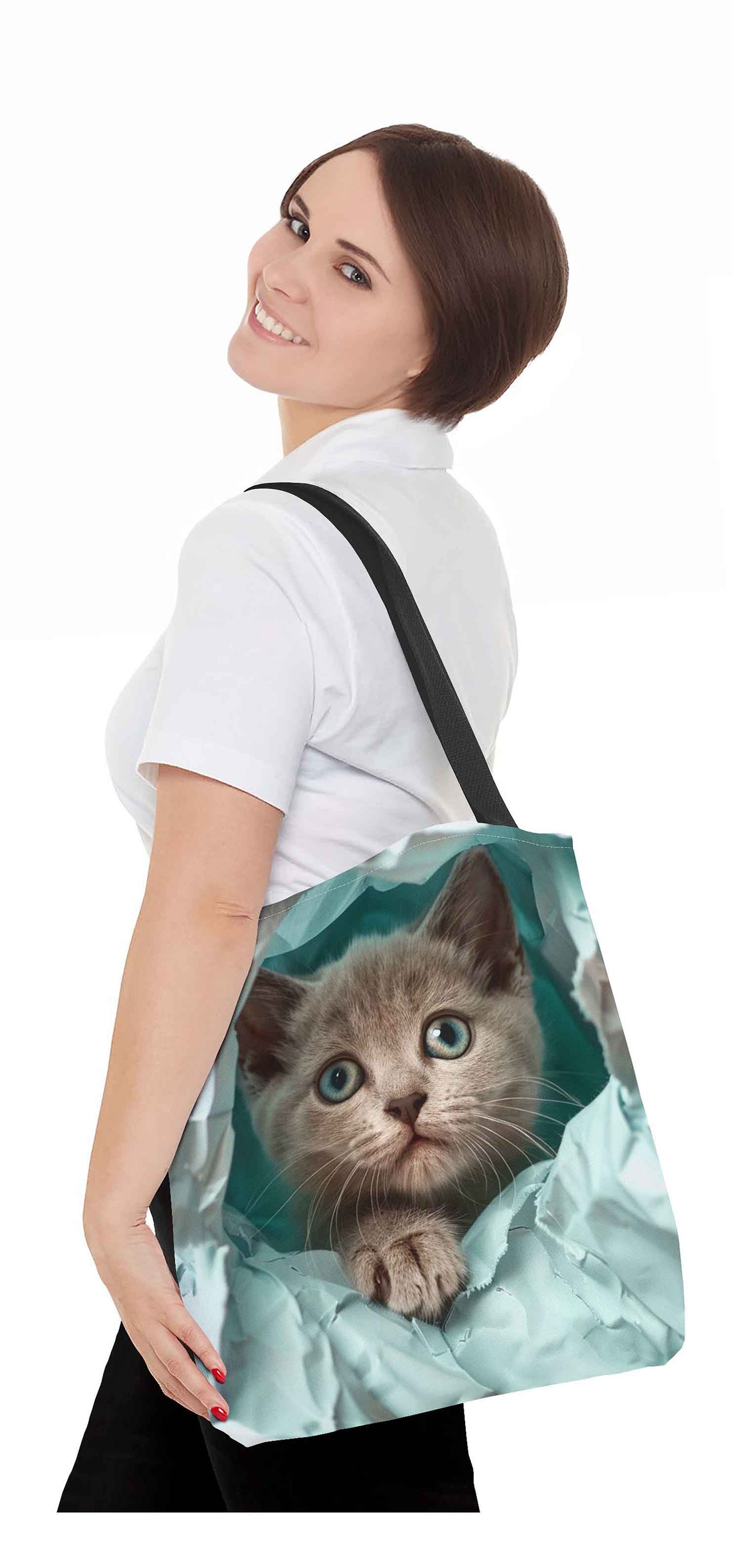 Peekaboo Kitten Tote Bag