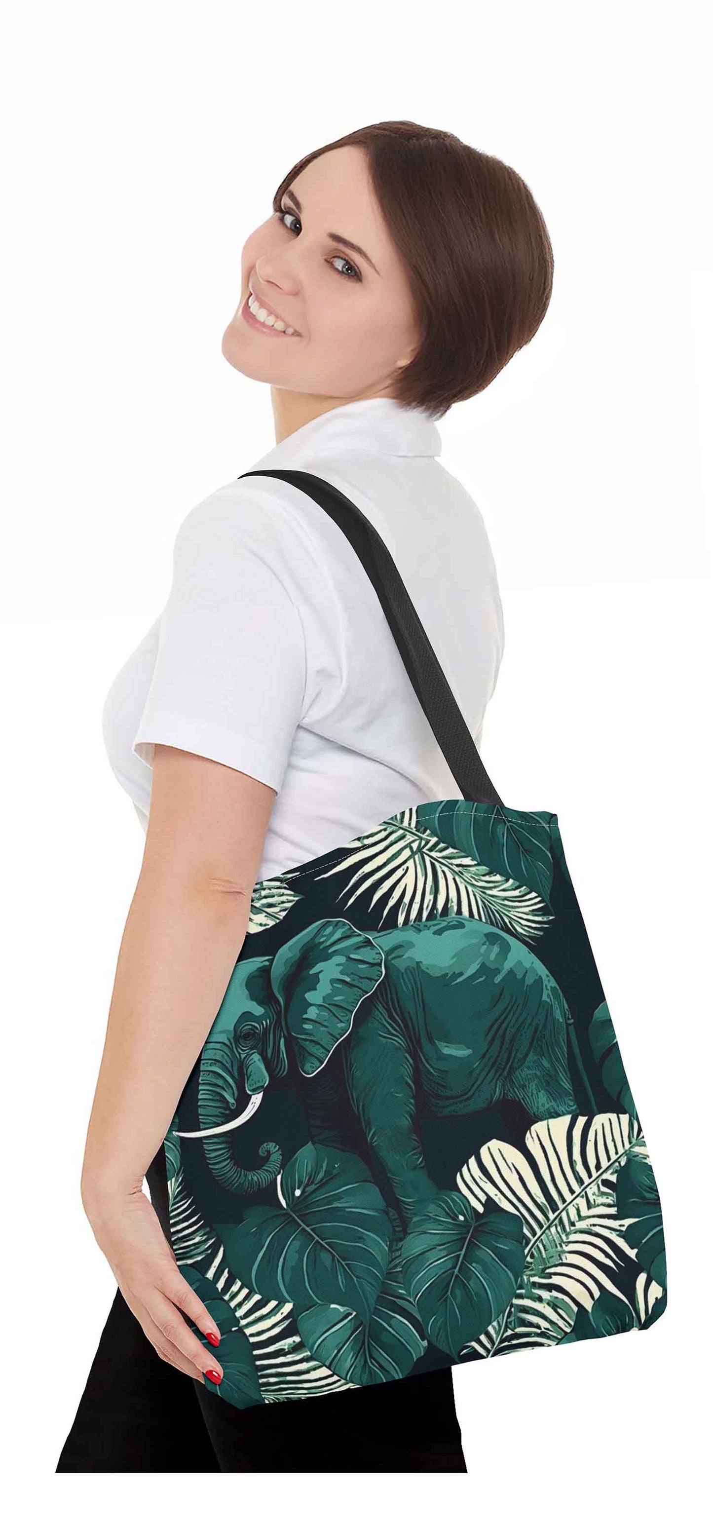 Verdant Landscape Elephant Tote Bag