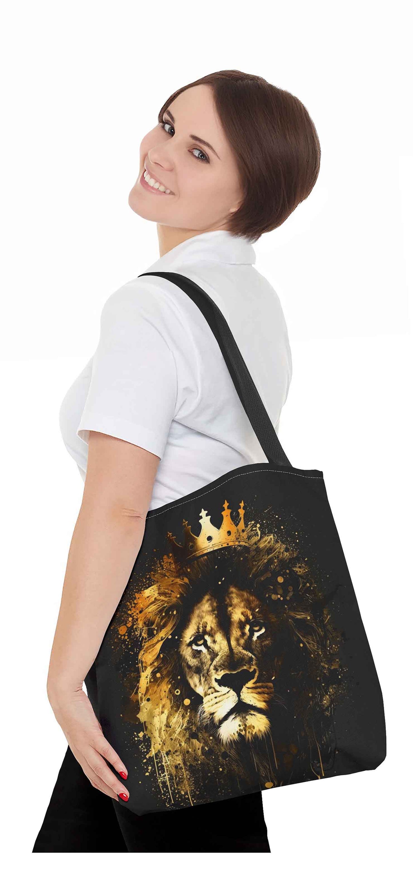 Crowned Courage Lion Tote Bag