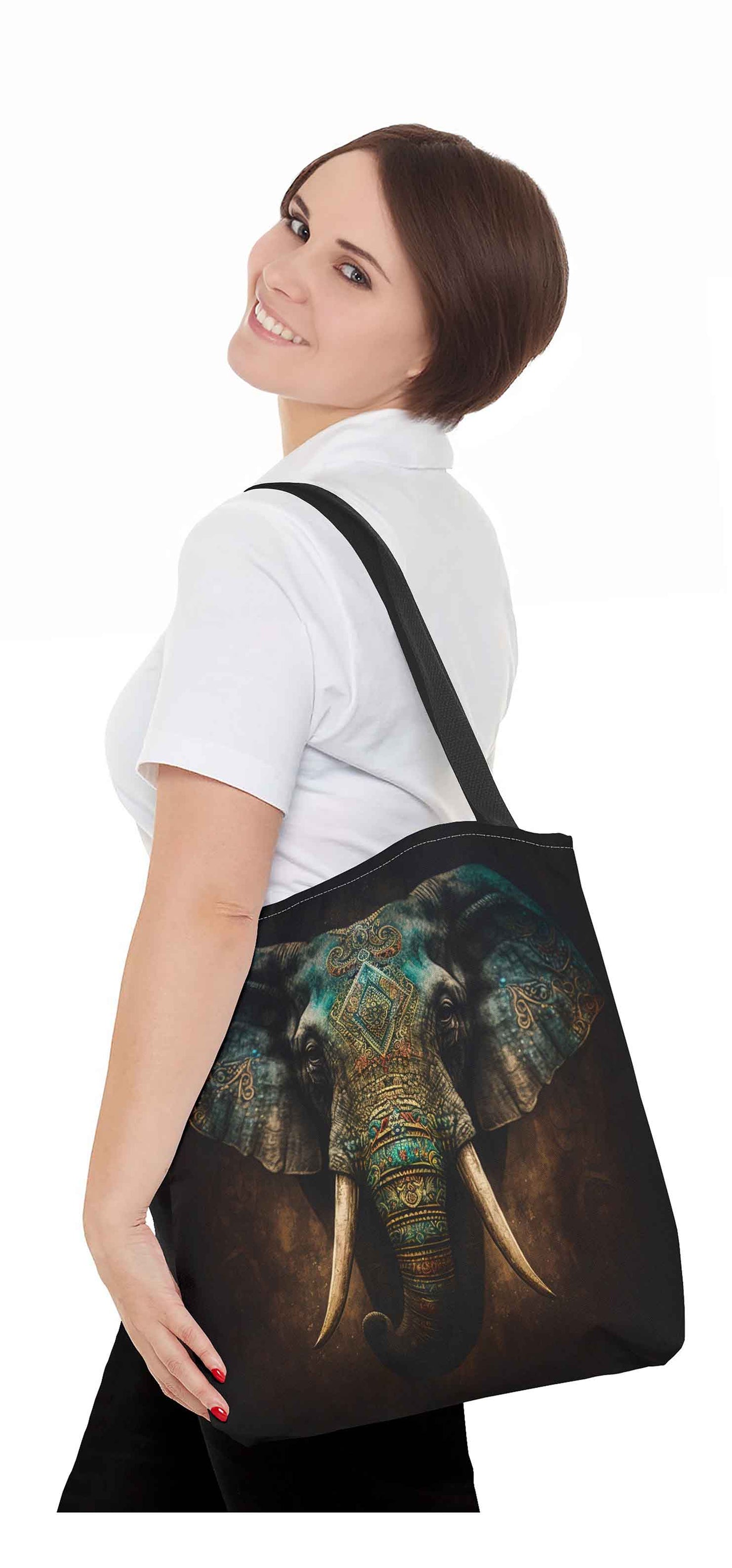 Intricate Ivory Elephant Tote Bag