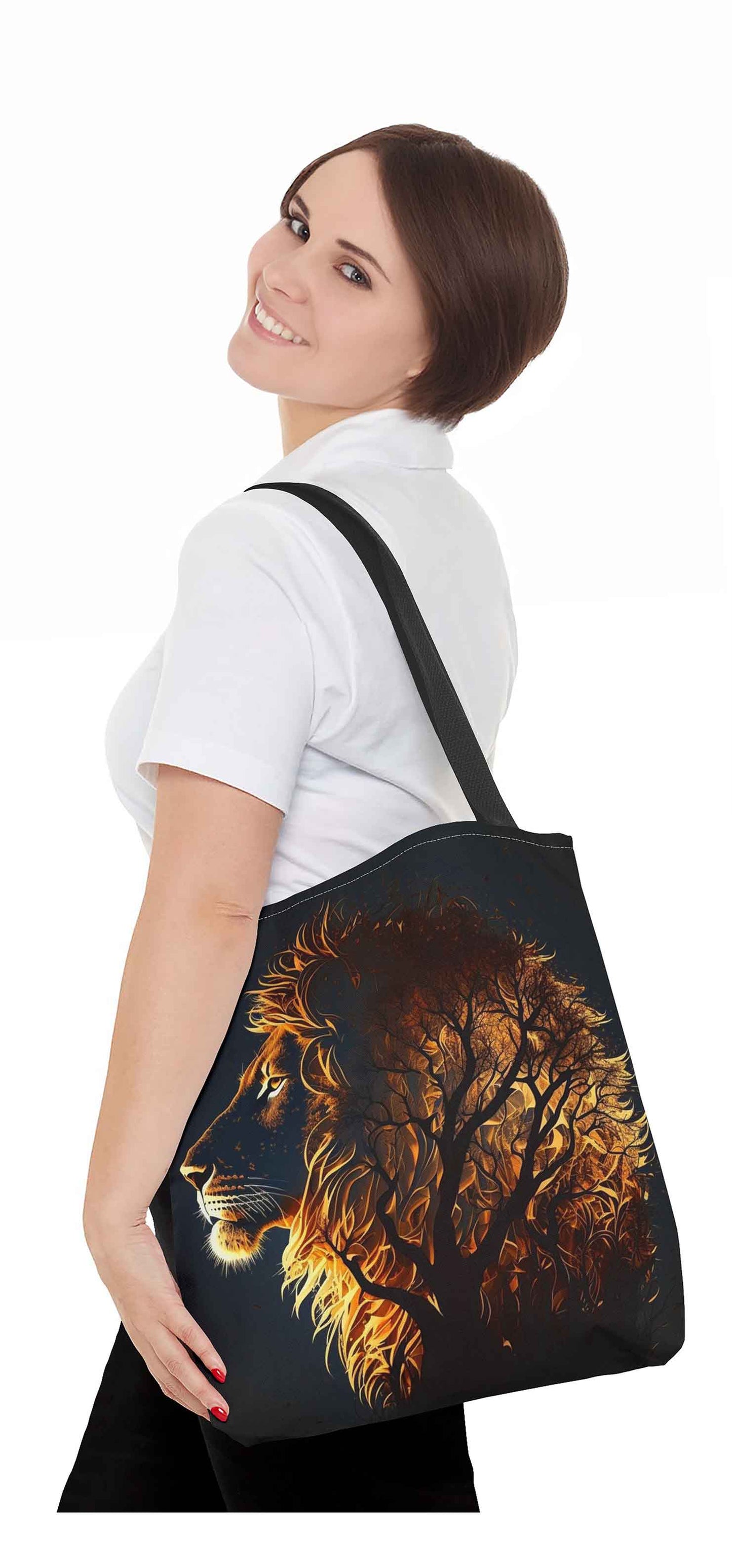 Tree of Strength Lion Tote Bag