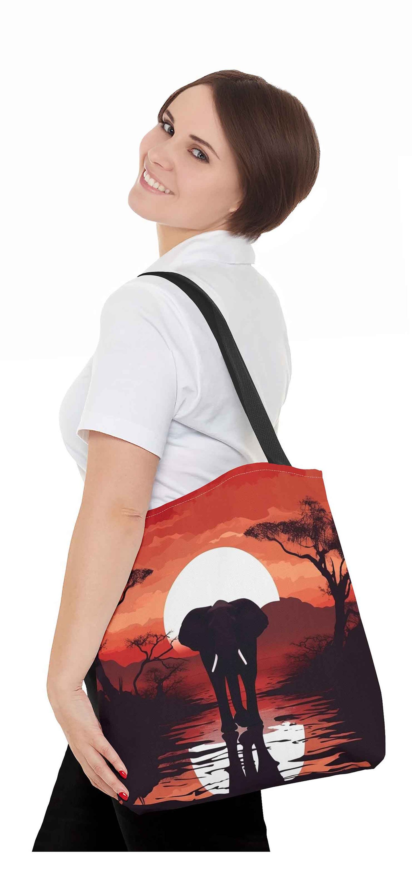 Sunset Safari Elephant Tote Bag