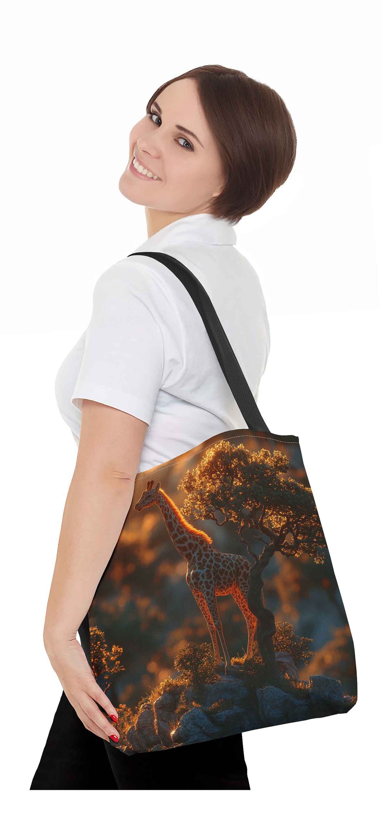 Giraffe Sunset Tote Bag