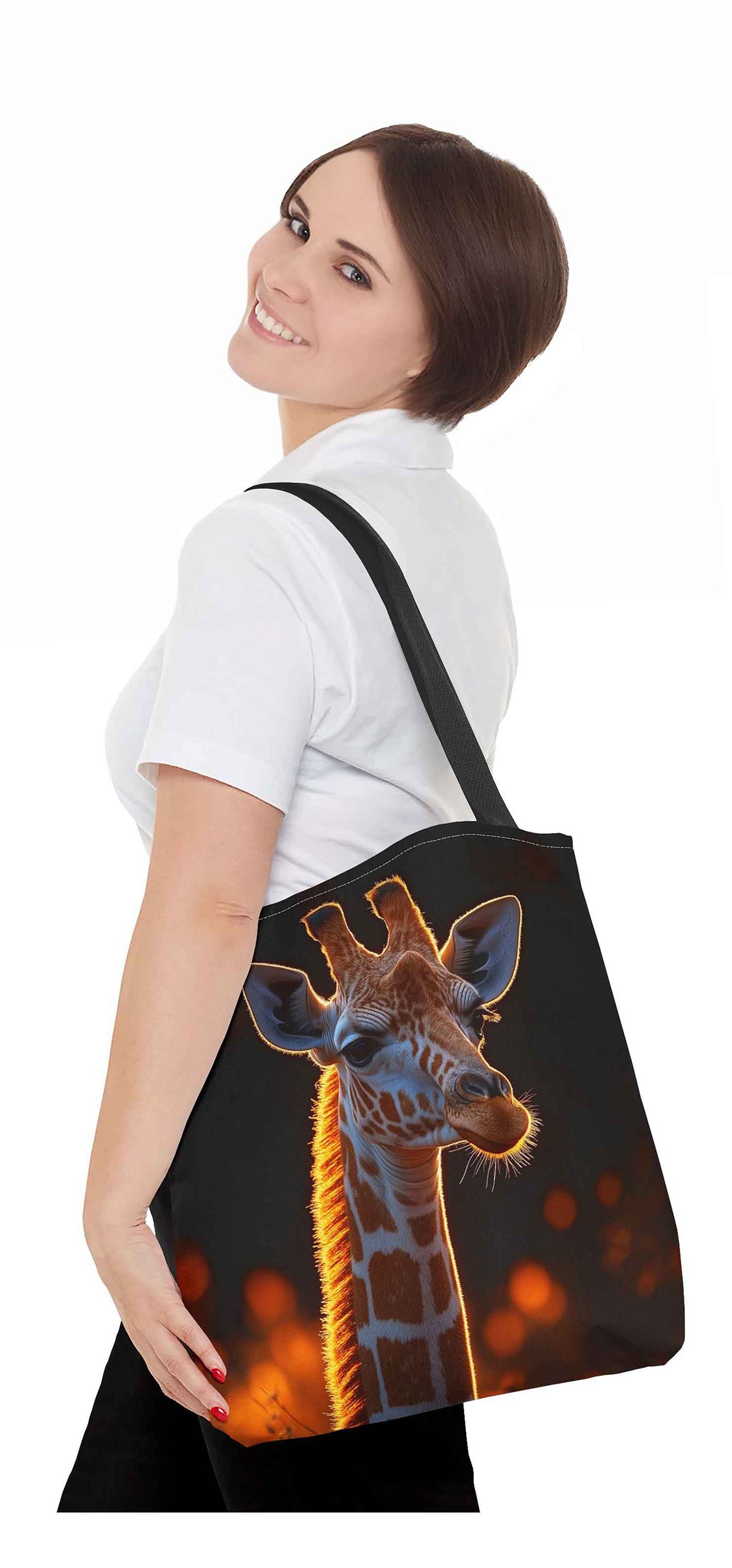 Golden Glow Giraffe Tote Bag
