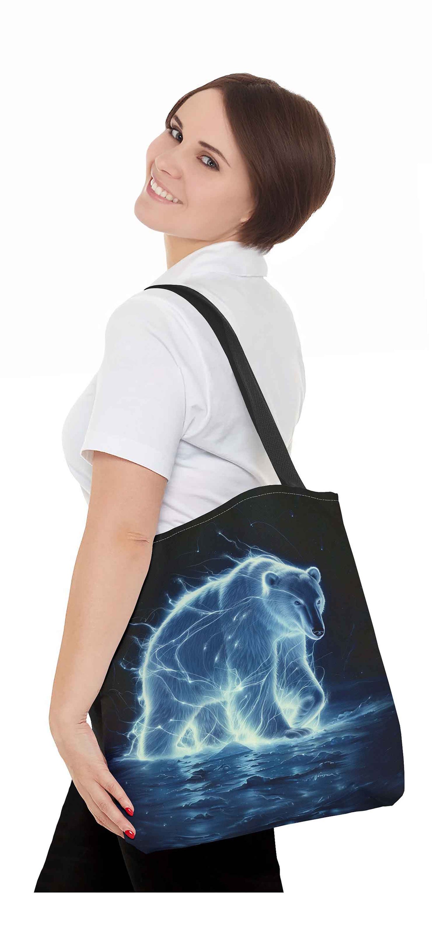 Luminous Polar Bear Tote Bag