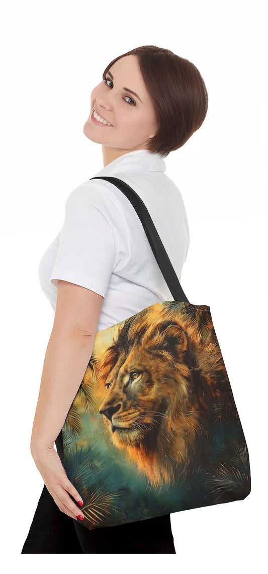 Noble Lion in Golden Light Tote Bag
