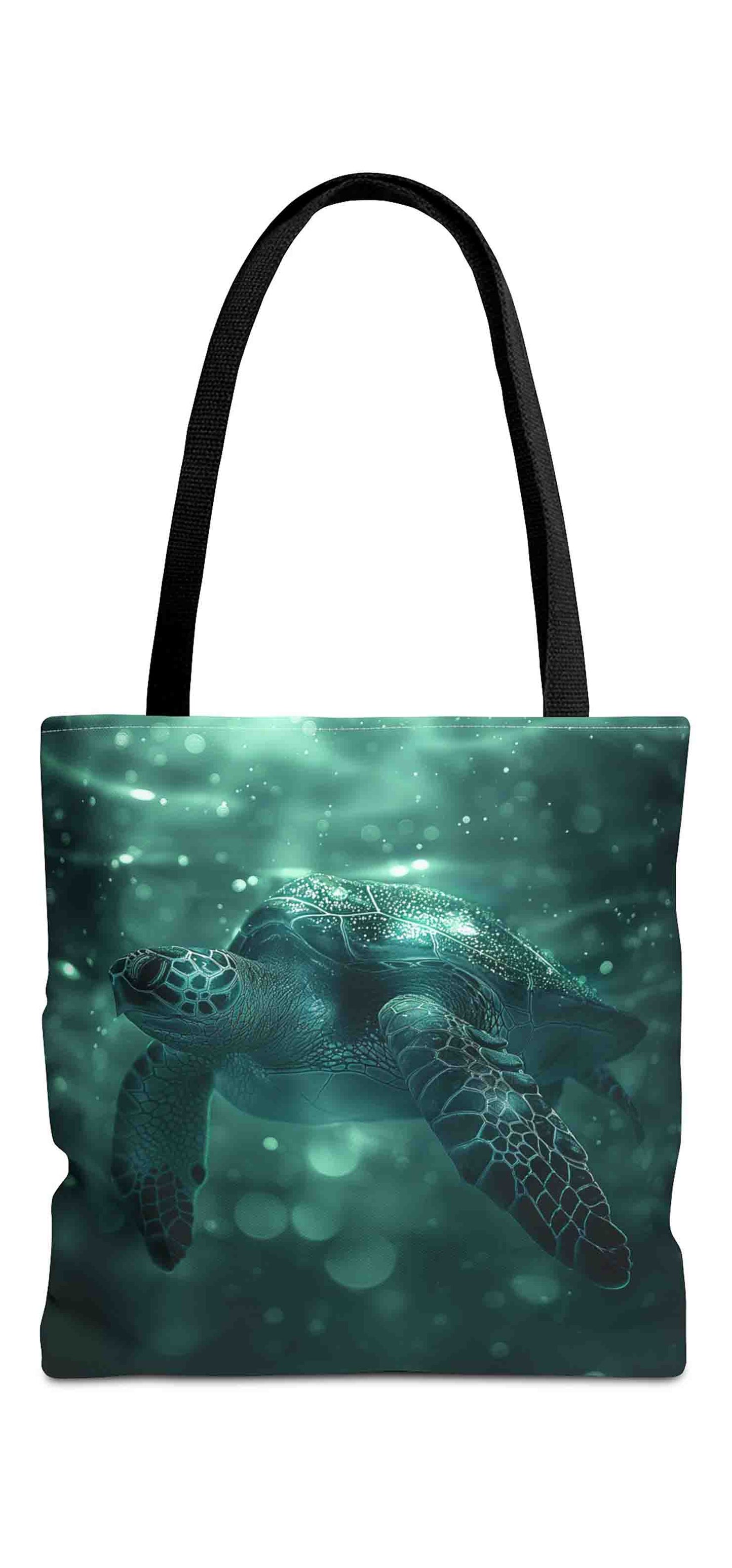 Emerald Depths Turtle Tote Bag