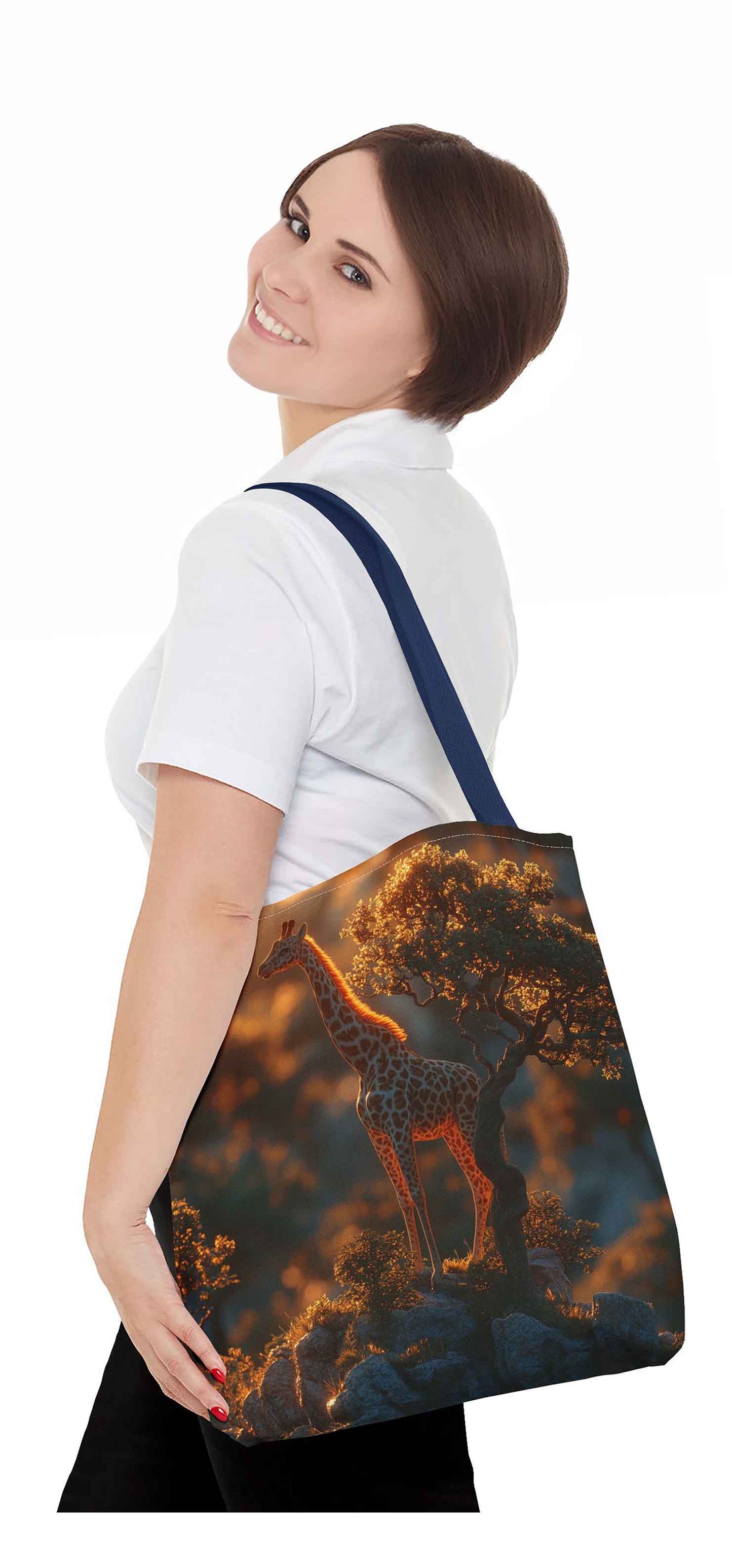 Giraffe Sunset Tote Bag