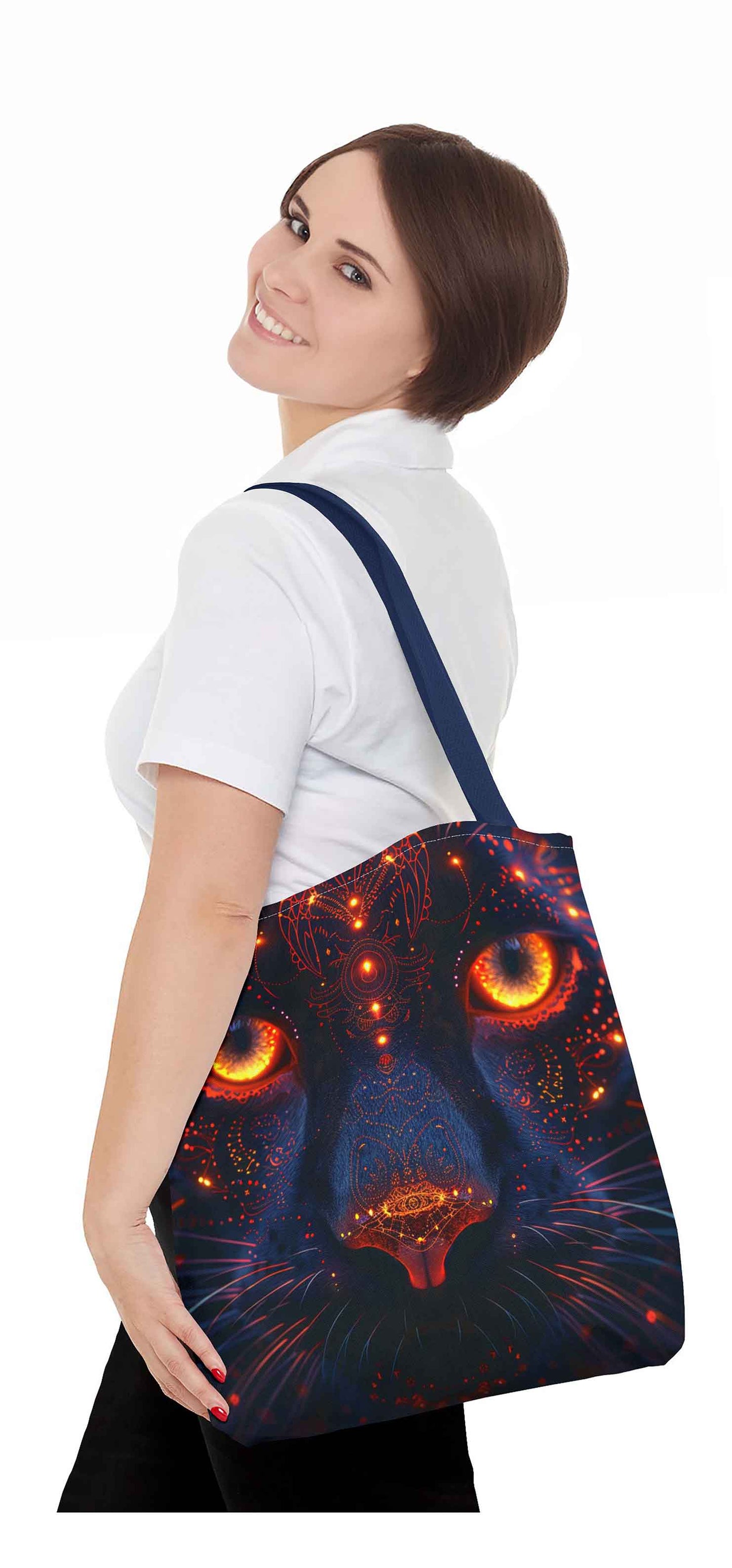 Inferno Gaze Cat Tote Bag
