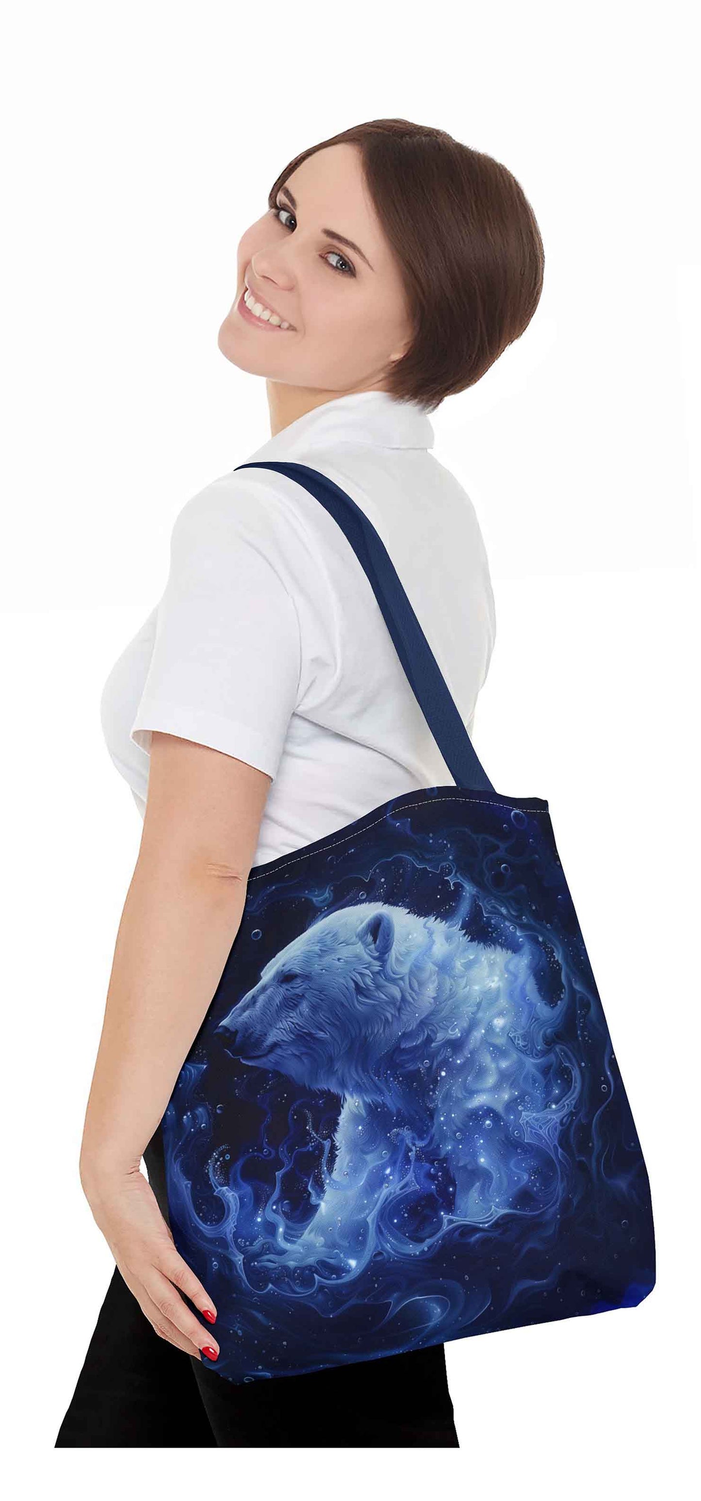 Cosmic Polar Bear Tote Bag