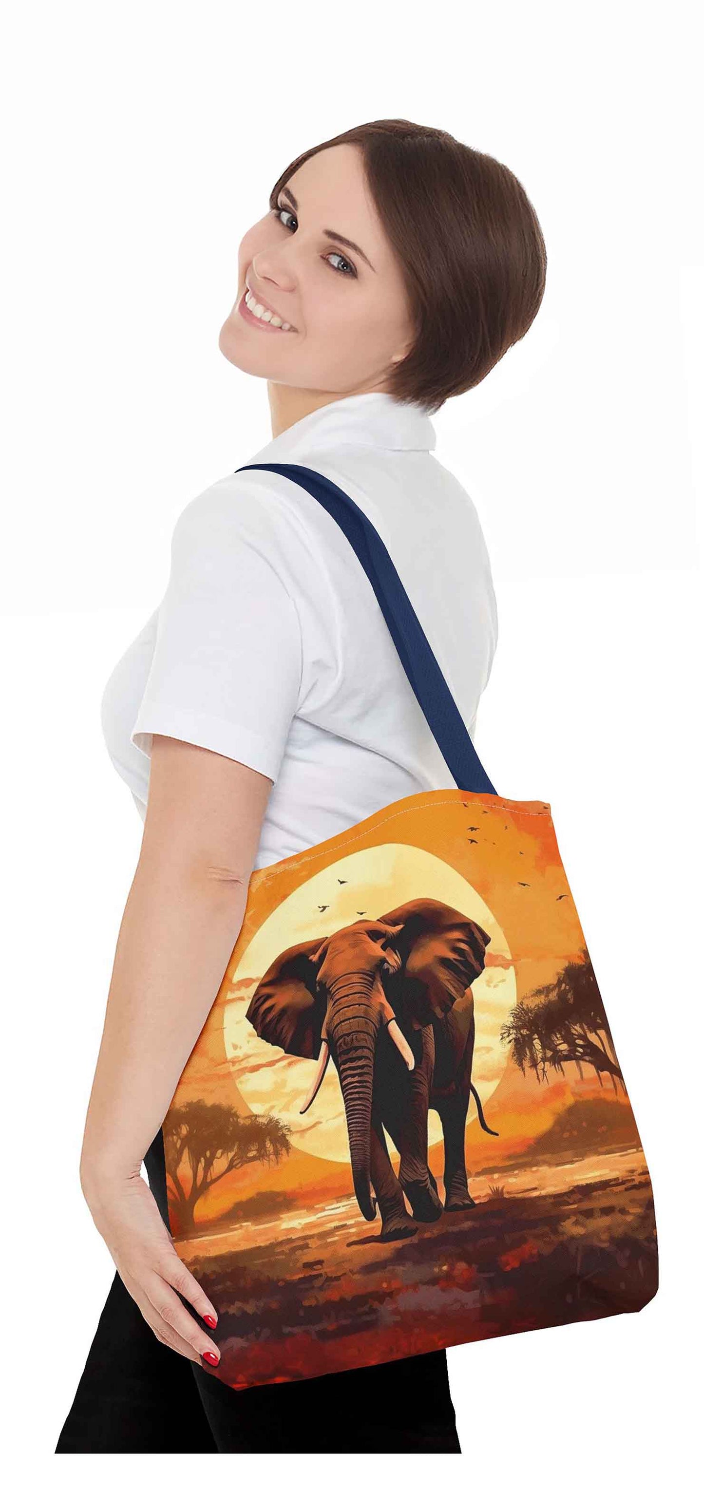 Saharan Sunset Elephant Tote Bag