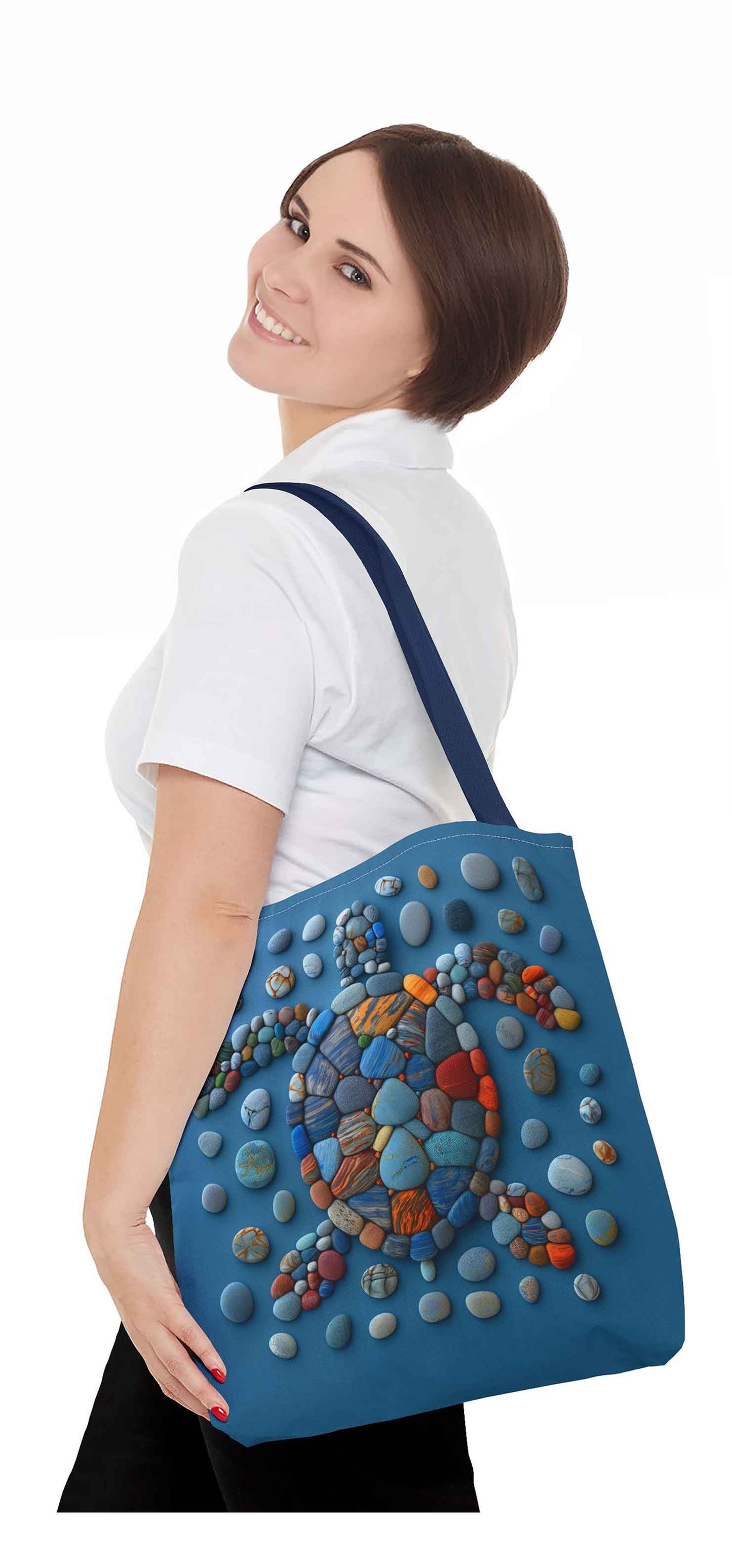 Pebble Mosaic Turtle Tote Bag