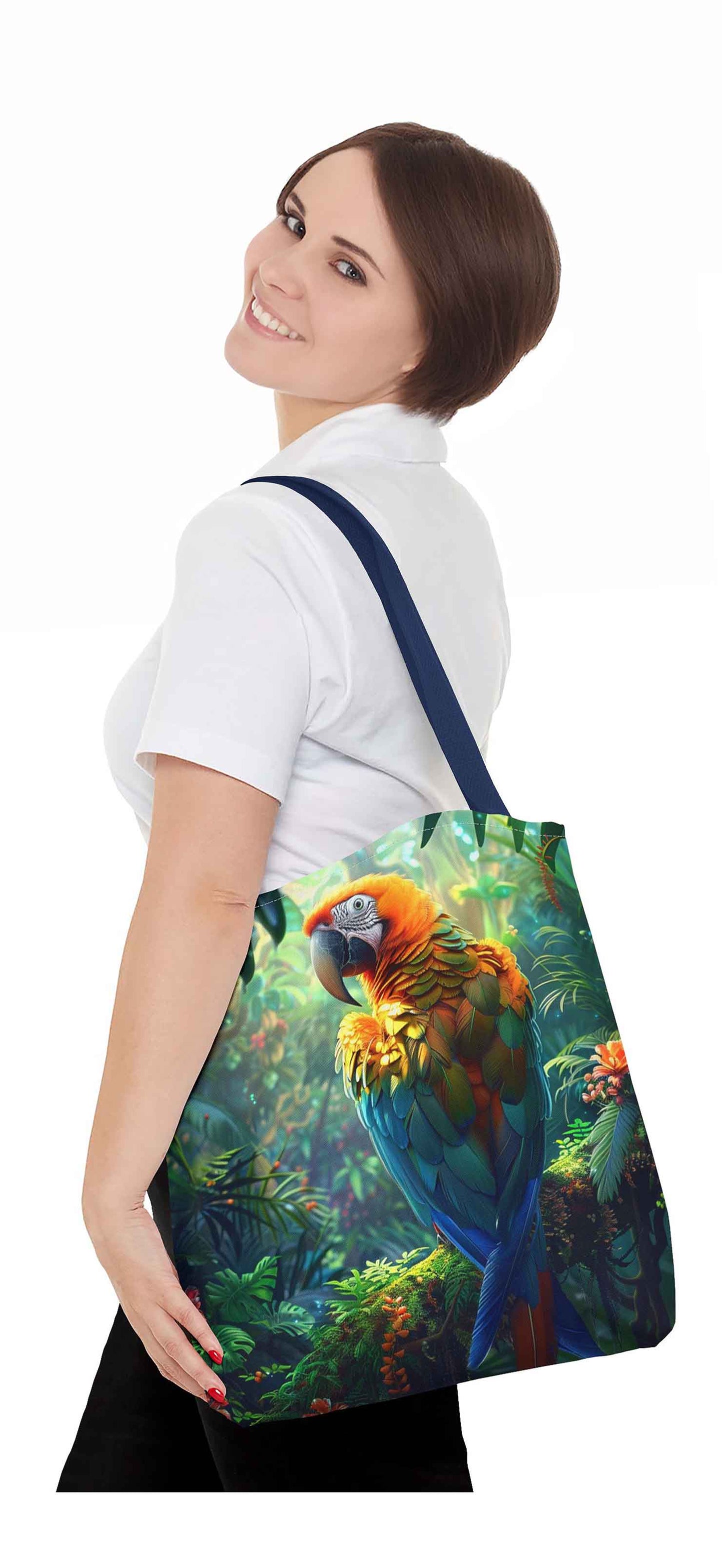 Rainforest Radiance Parrot Tote Bag