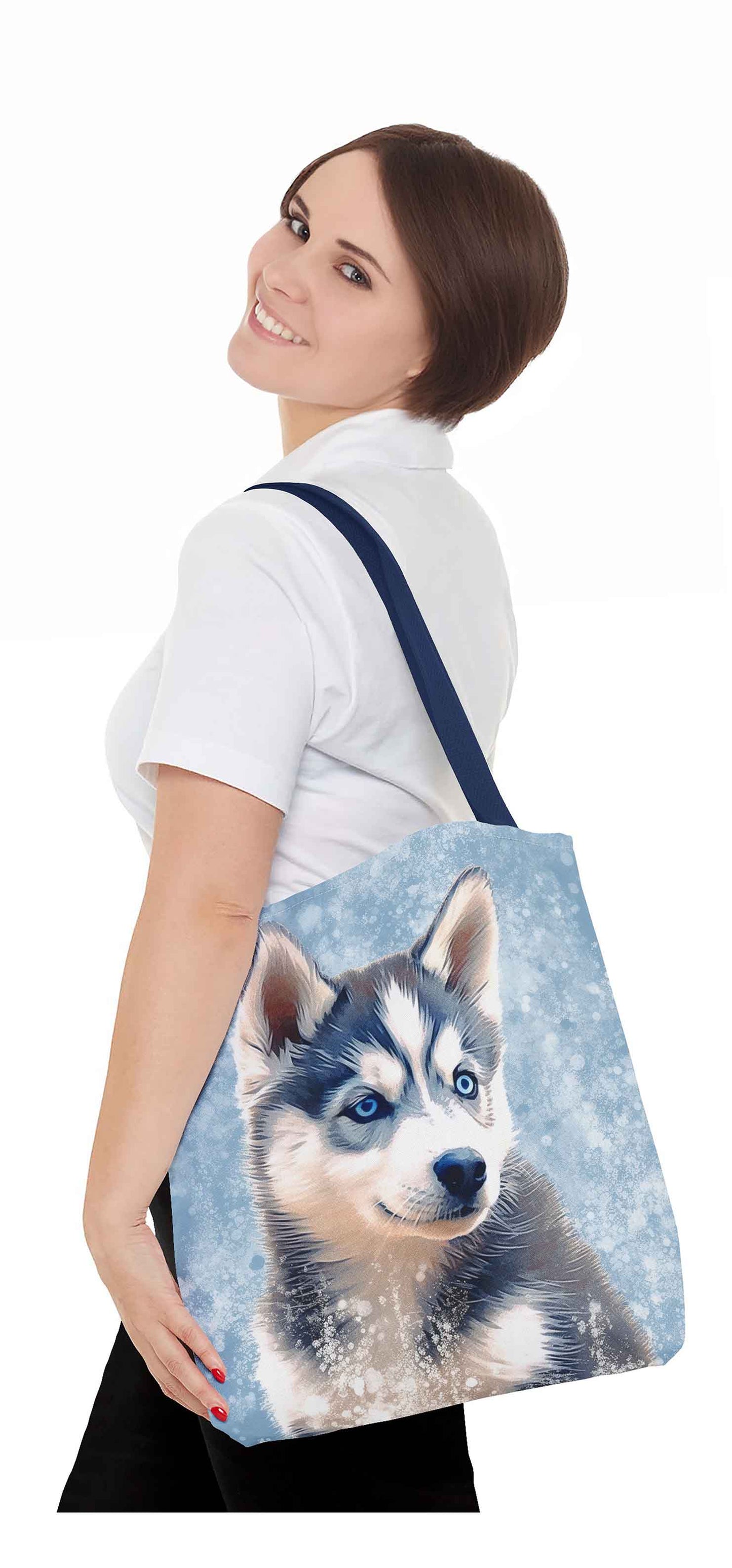 Frosty Paws Husky Tote Bag