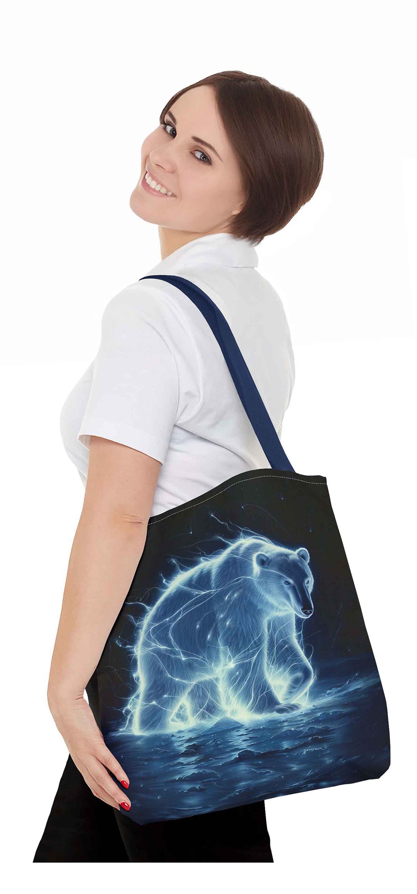 Luminous Polar Bear Tote Bag