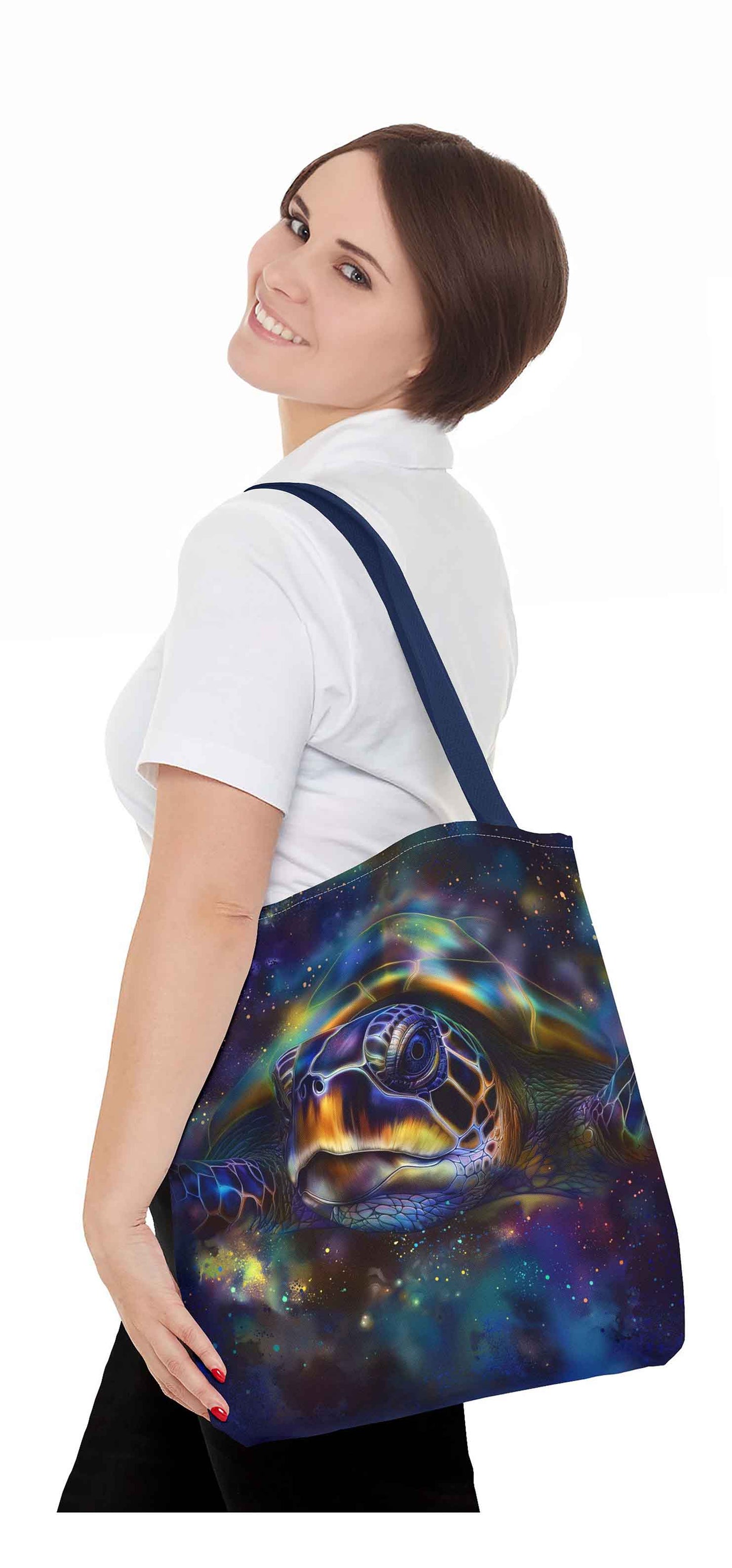 Nebula Turtle Tote Bag