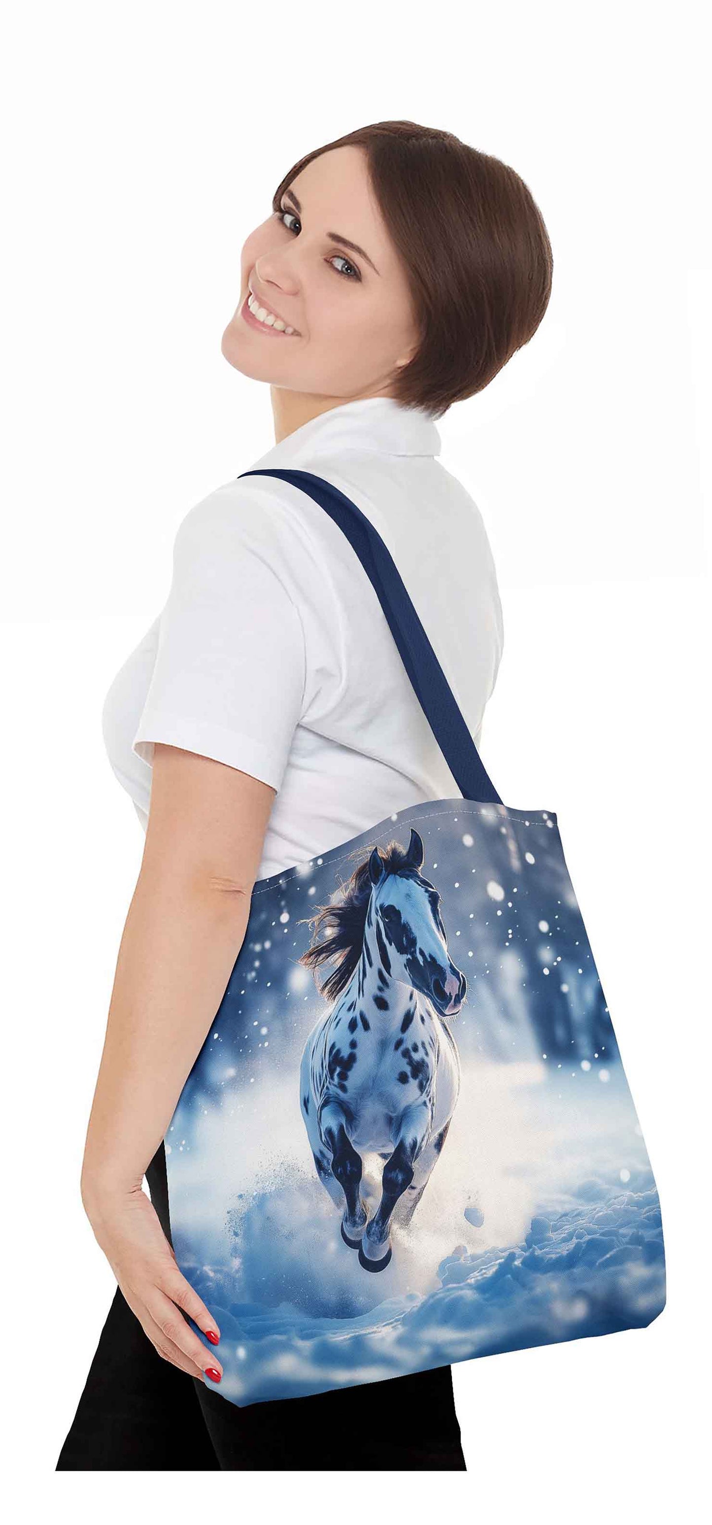 Snowbound Spirit Horse Tote Bag