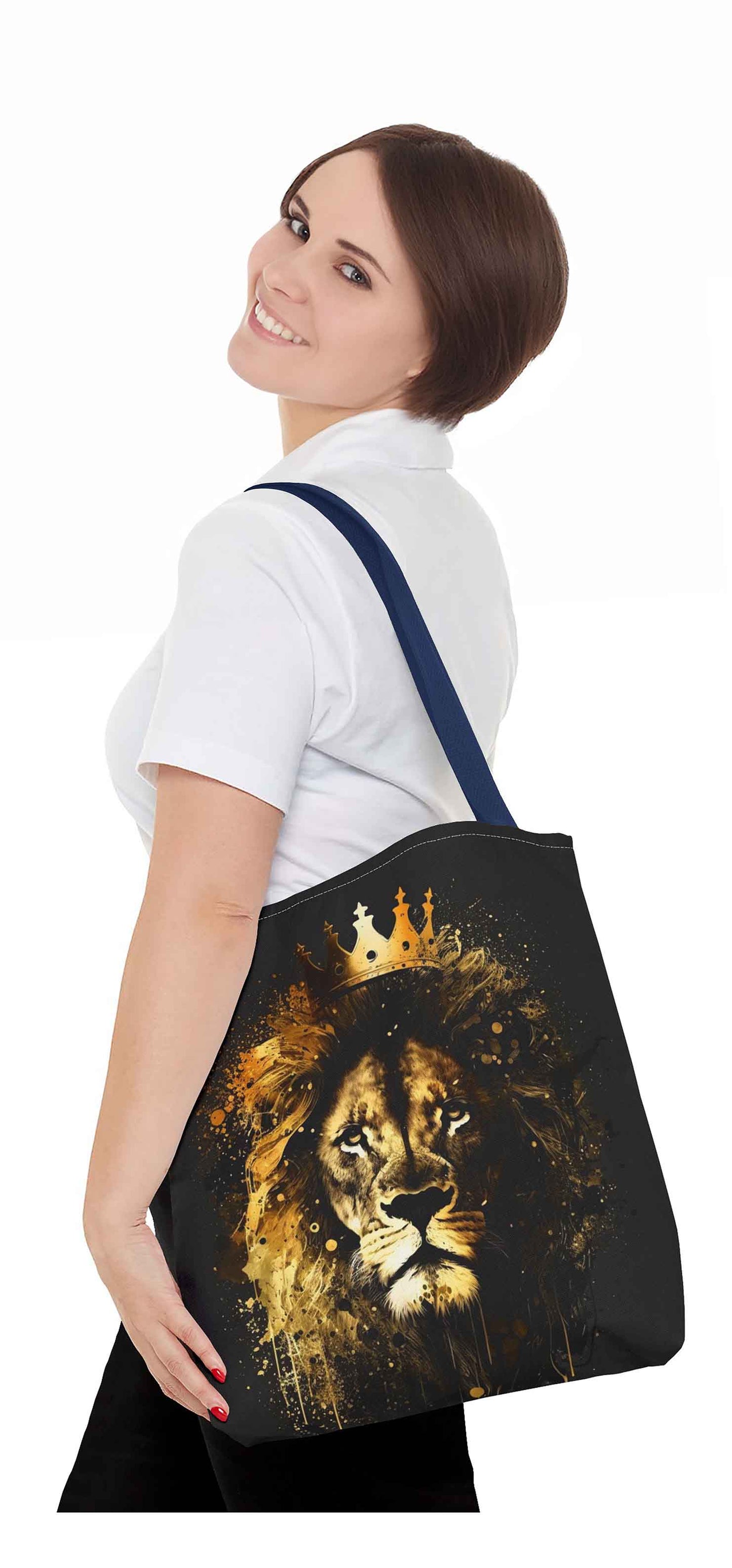 Crowned Courage Lion Tote Bag
