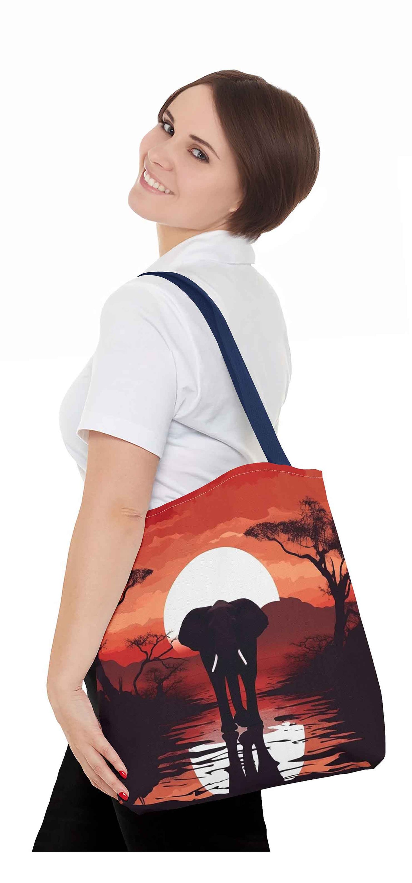 Sunset Safari Elephant Tote Bag
