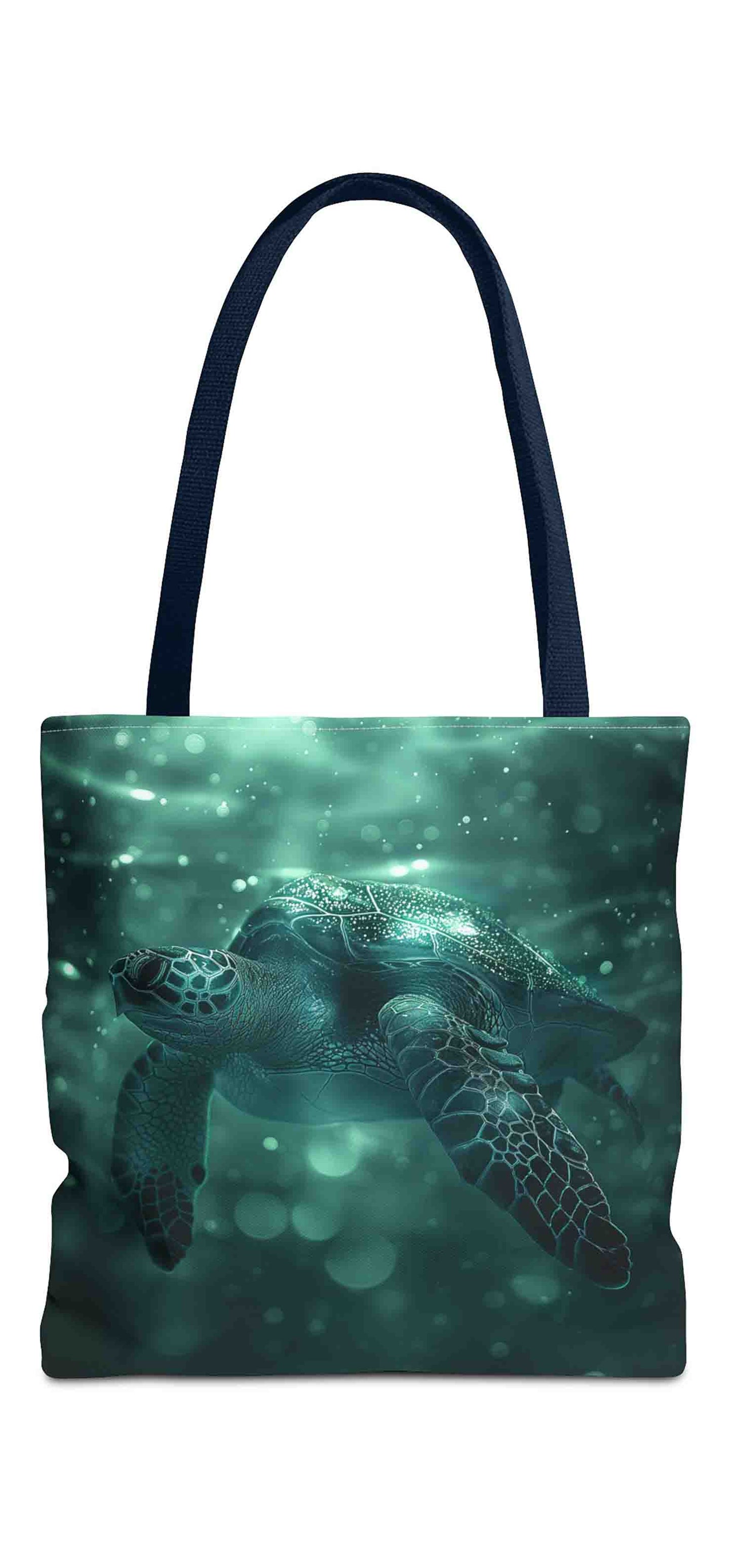 Emerald Depths Turtle Tote Bag
