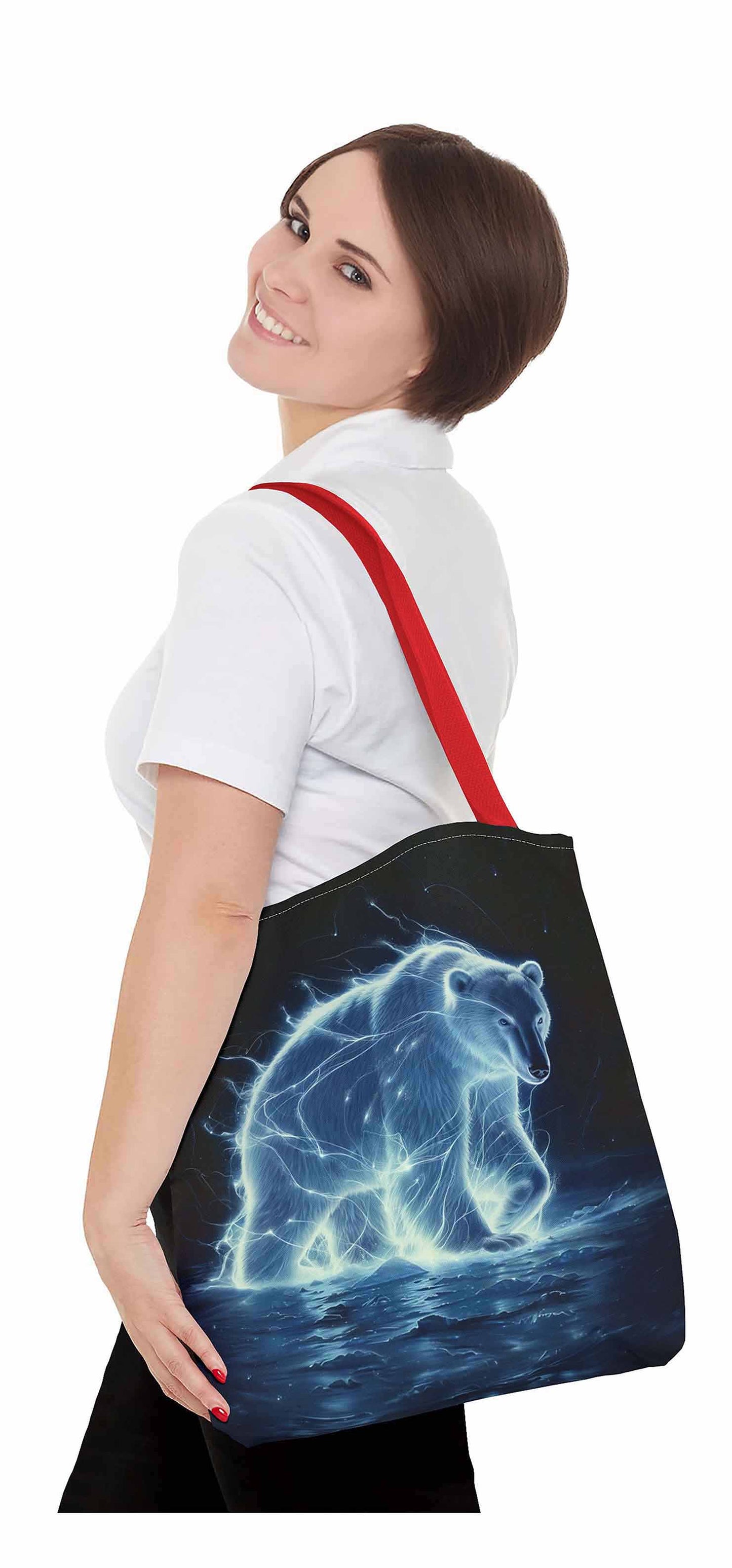 Luminous Polar Bear Tote Bag