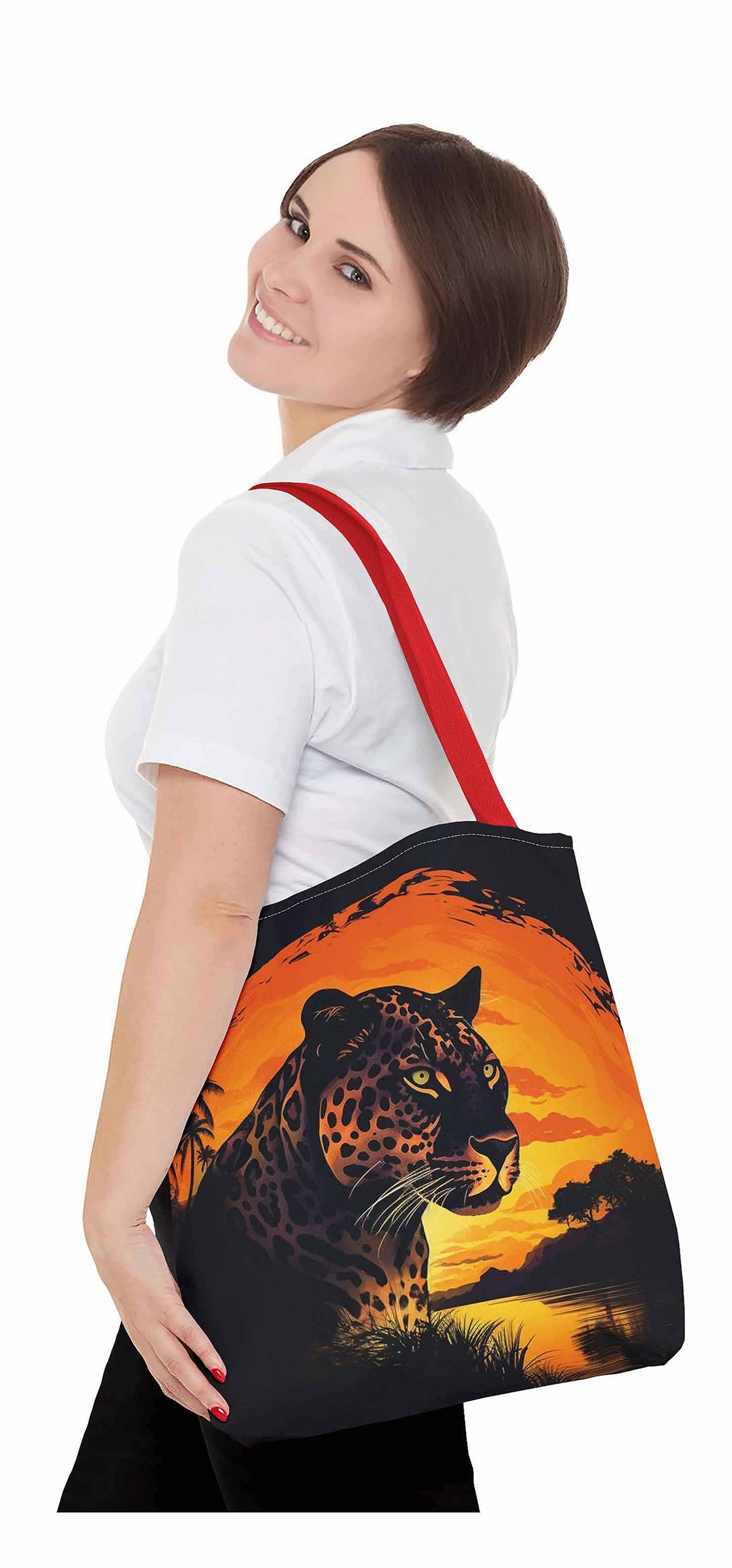 Sunset Stare Jaguar Tote Bag