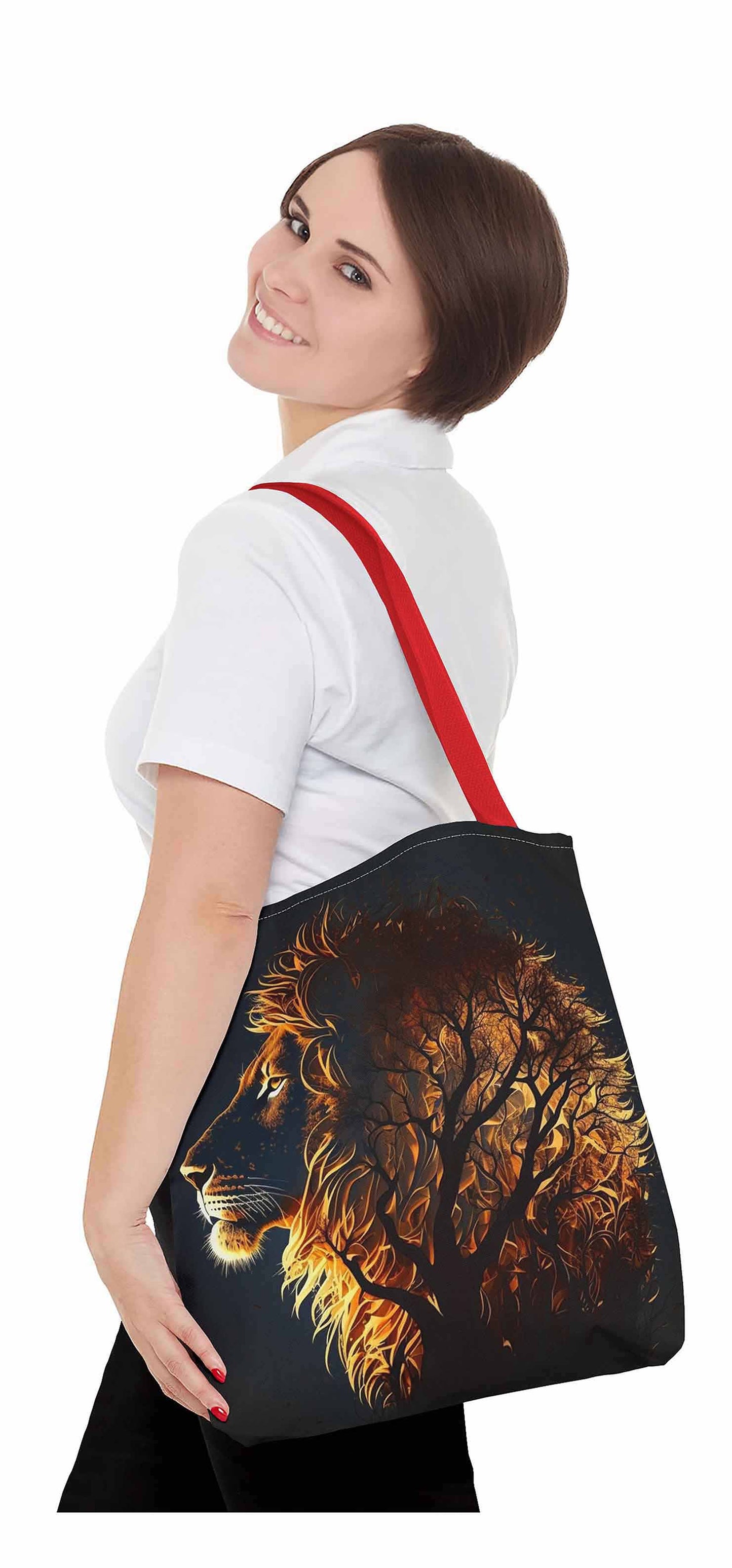 Tree of Strength Lion Tote Bag