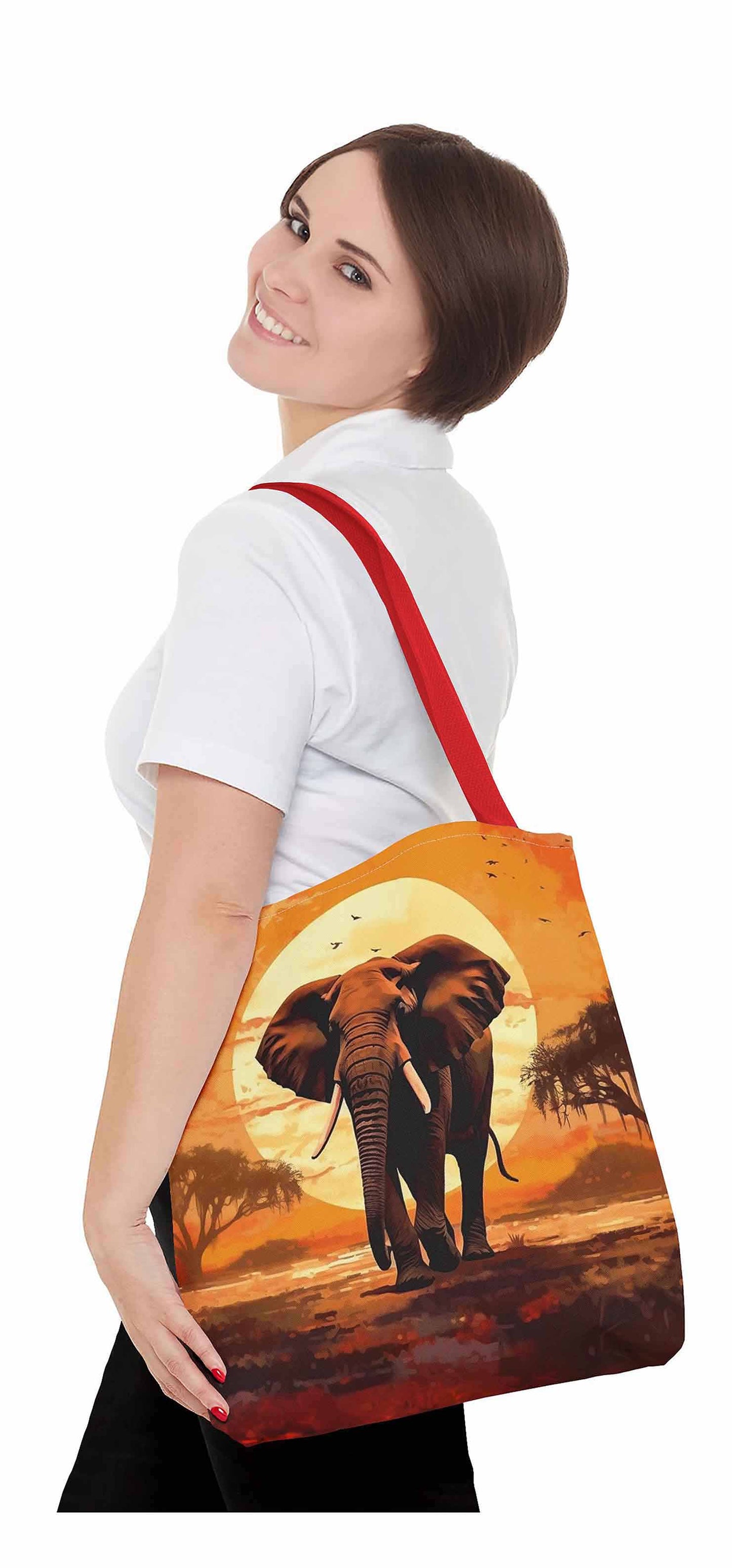 Saharan Sunset Elephant Tote Bag
