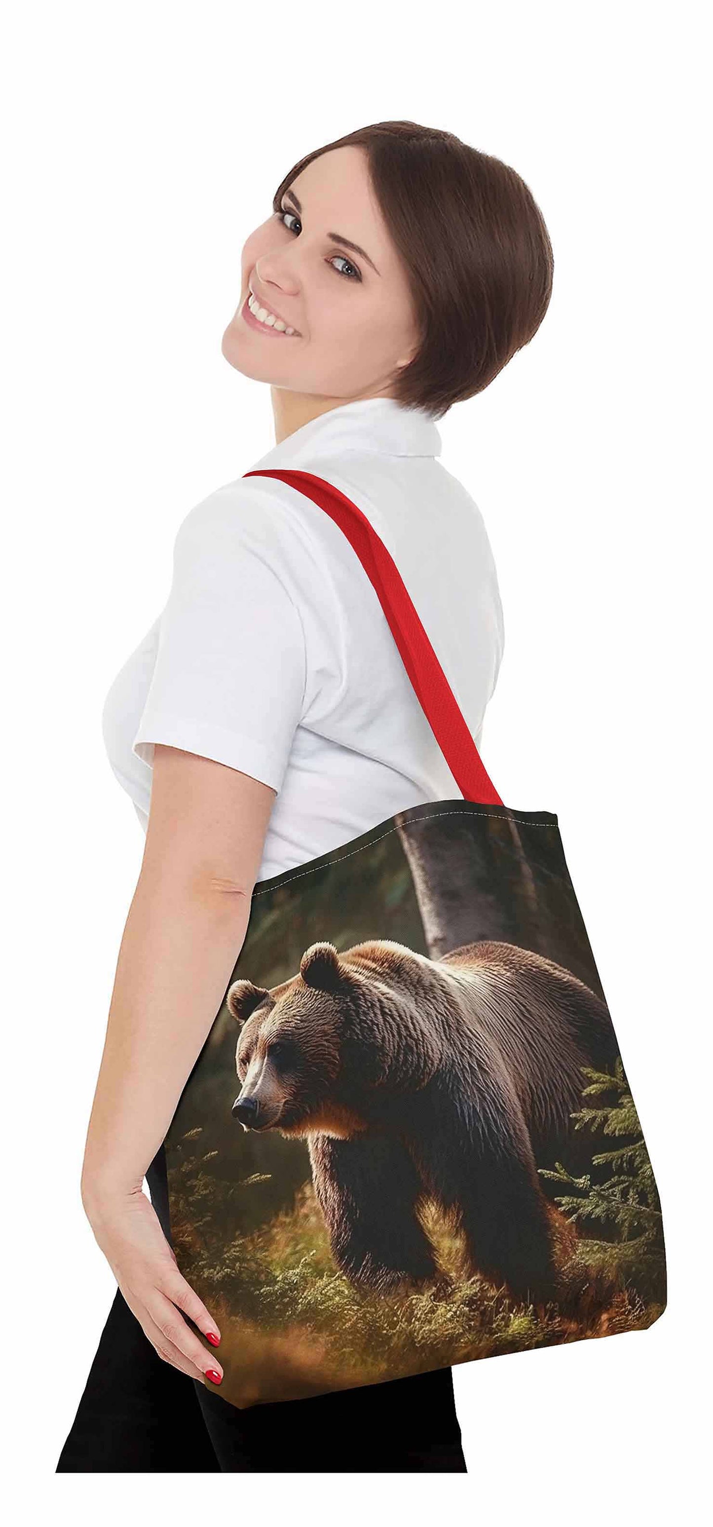 Forest Monarch Brown Bear Tote Bag