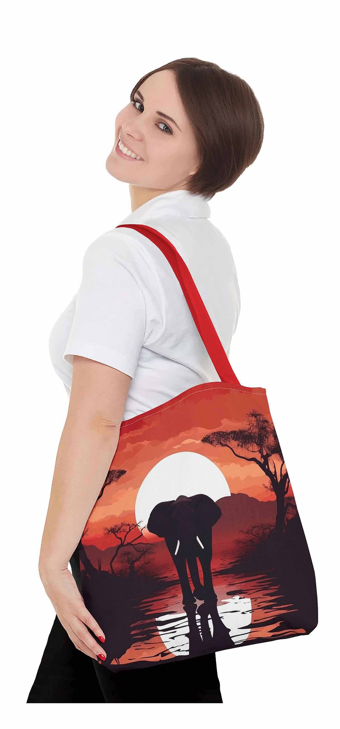 Sunset Safari Elephant Tote Bag