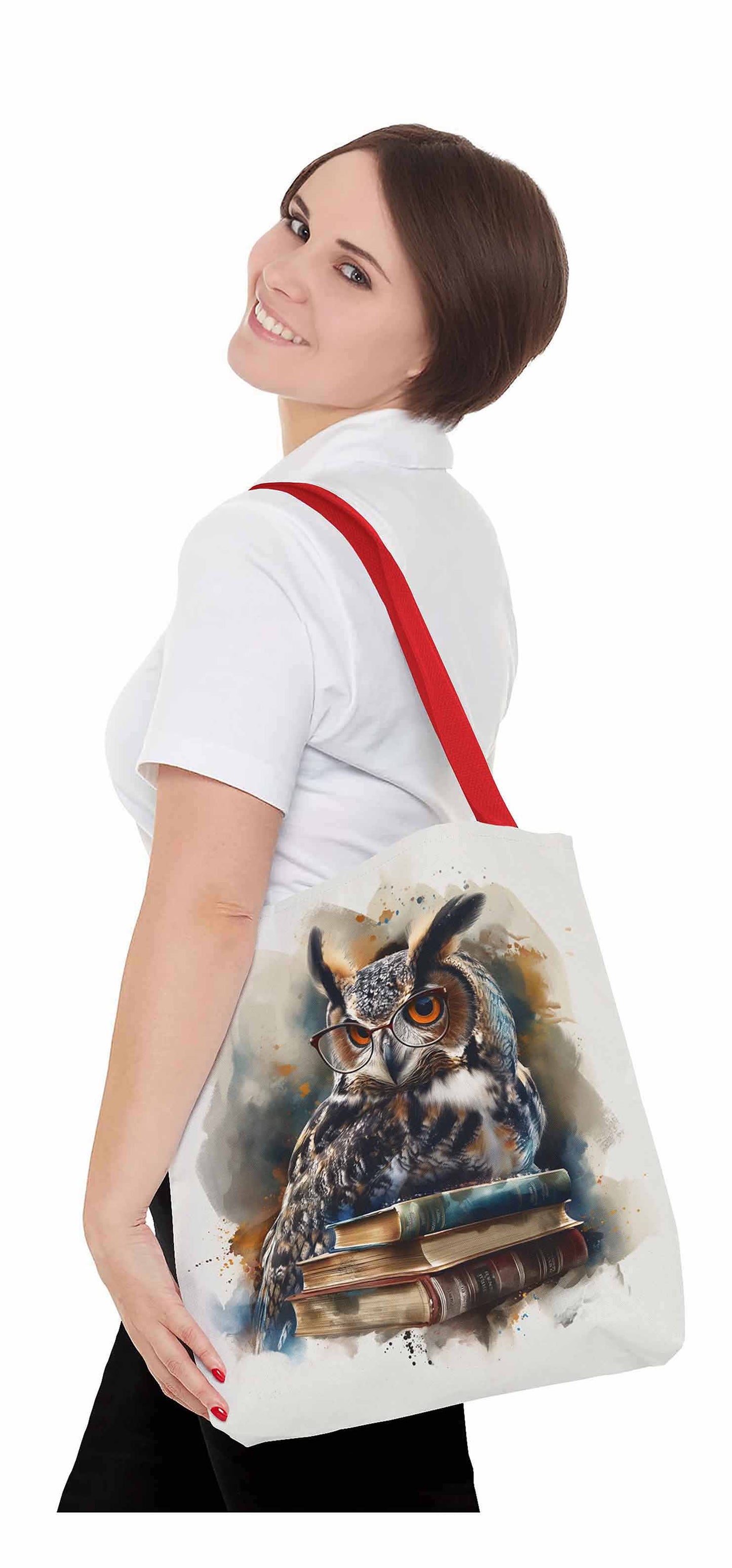 Wise Reader Owl Tote Bag