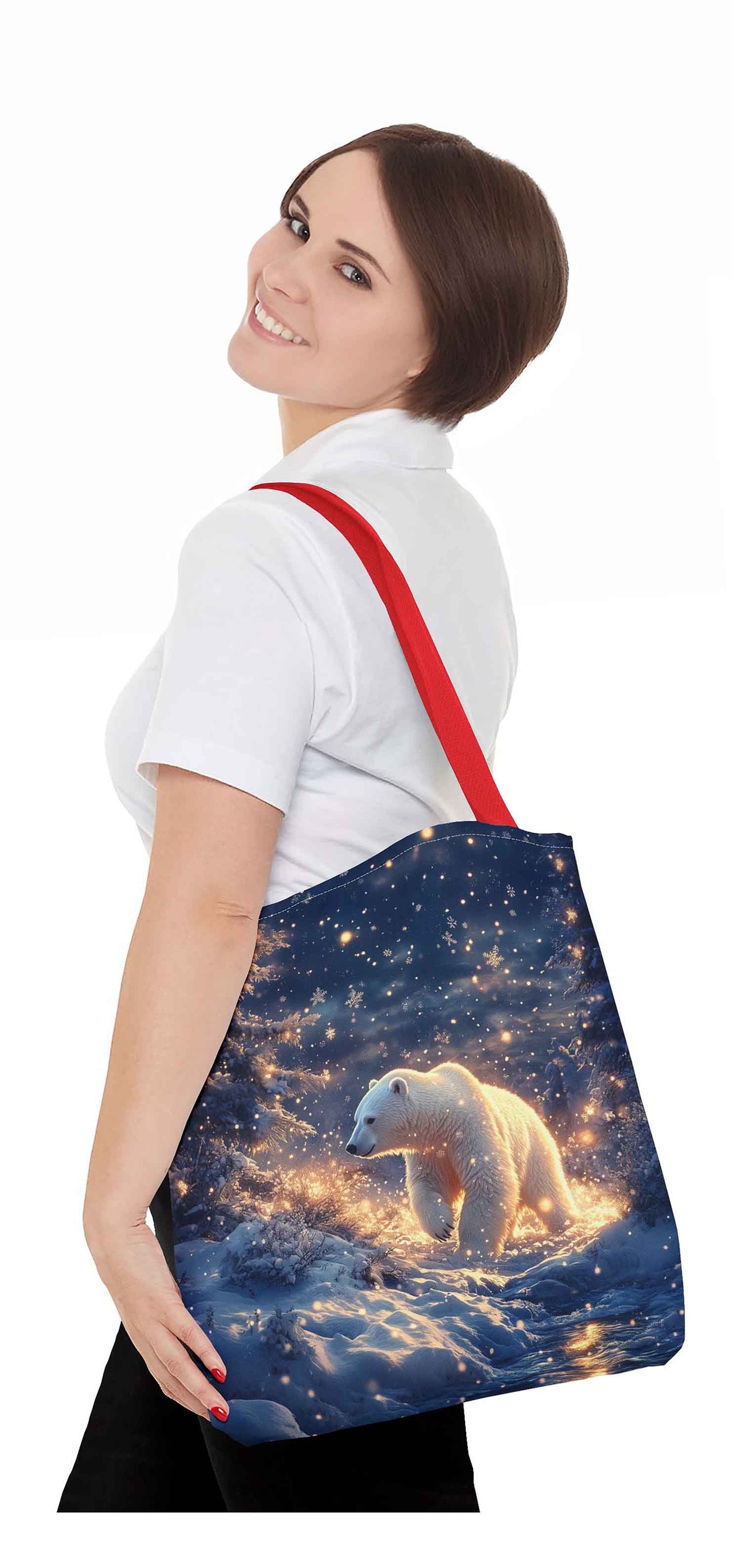 Starlit Arctic Dreams Polar Bear Tote Bag