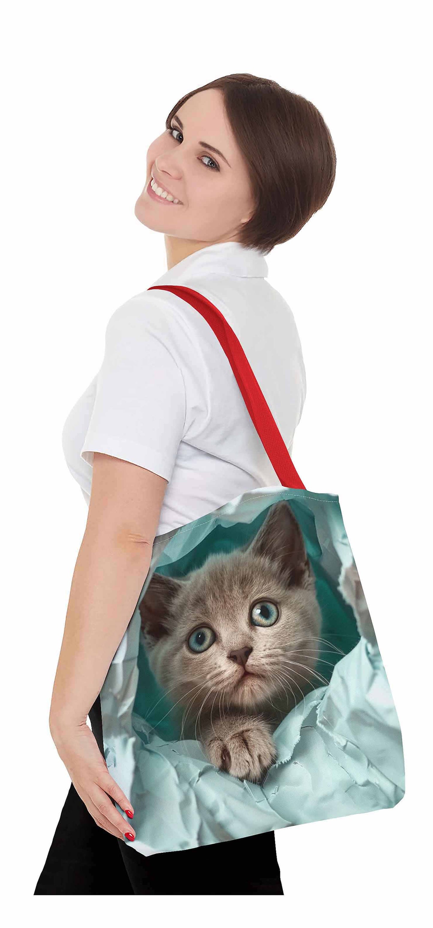 Peekaboo Kitten Tote Bag