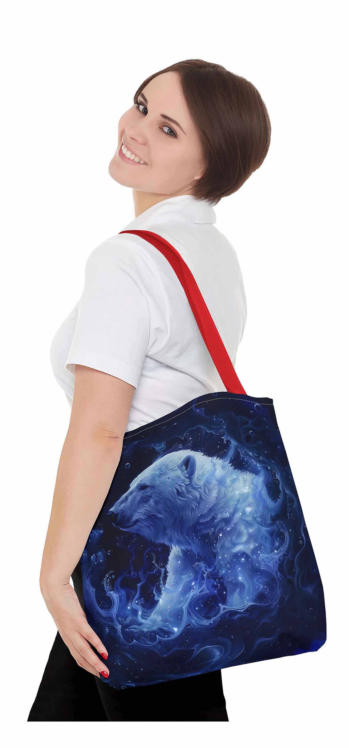 Cosmic Polar Bear Tote Bag