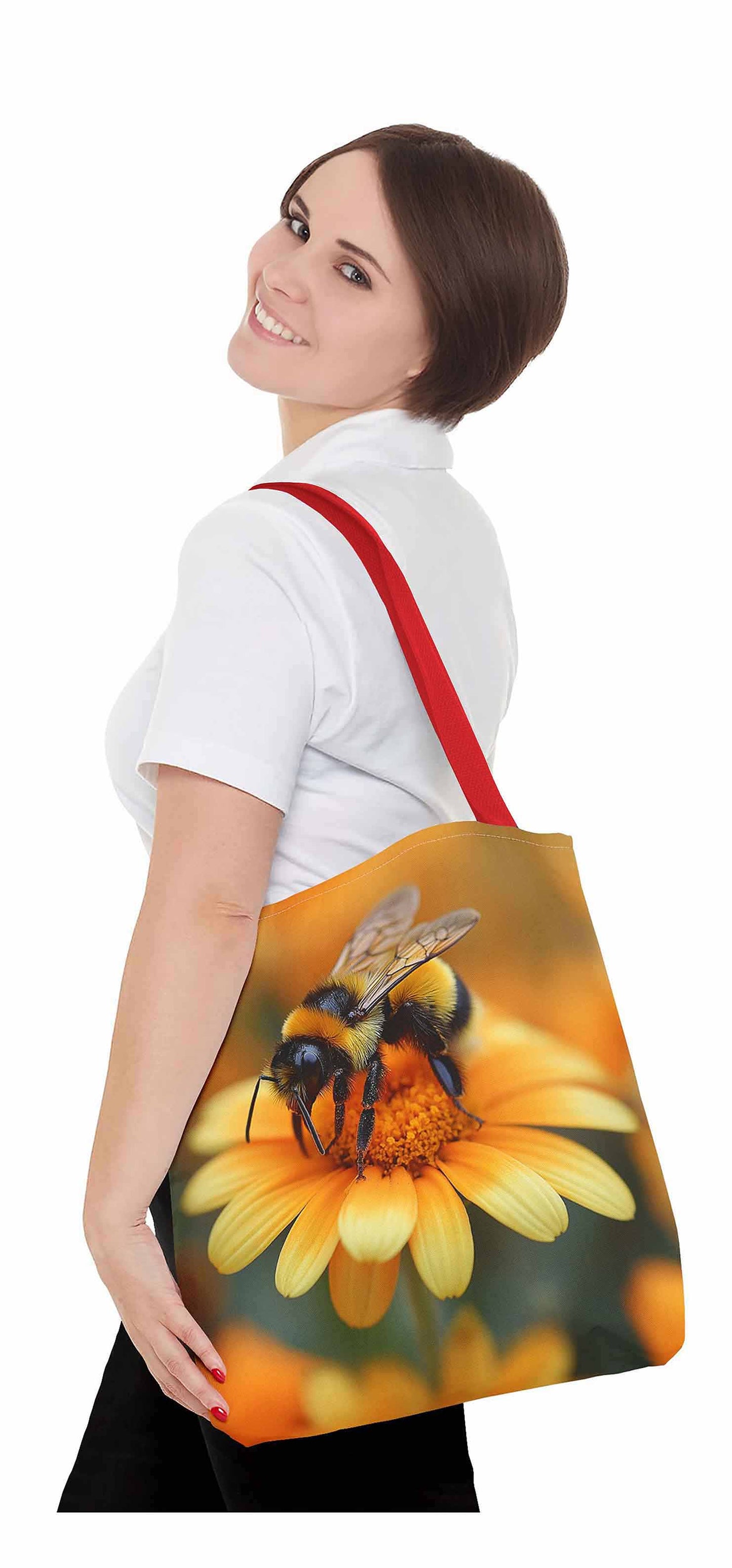 Golden Bloom Bumblebee Tote Bag