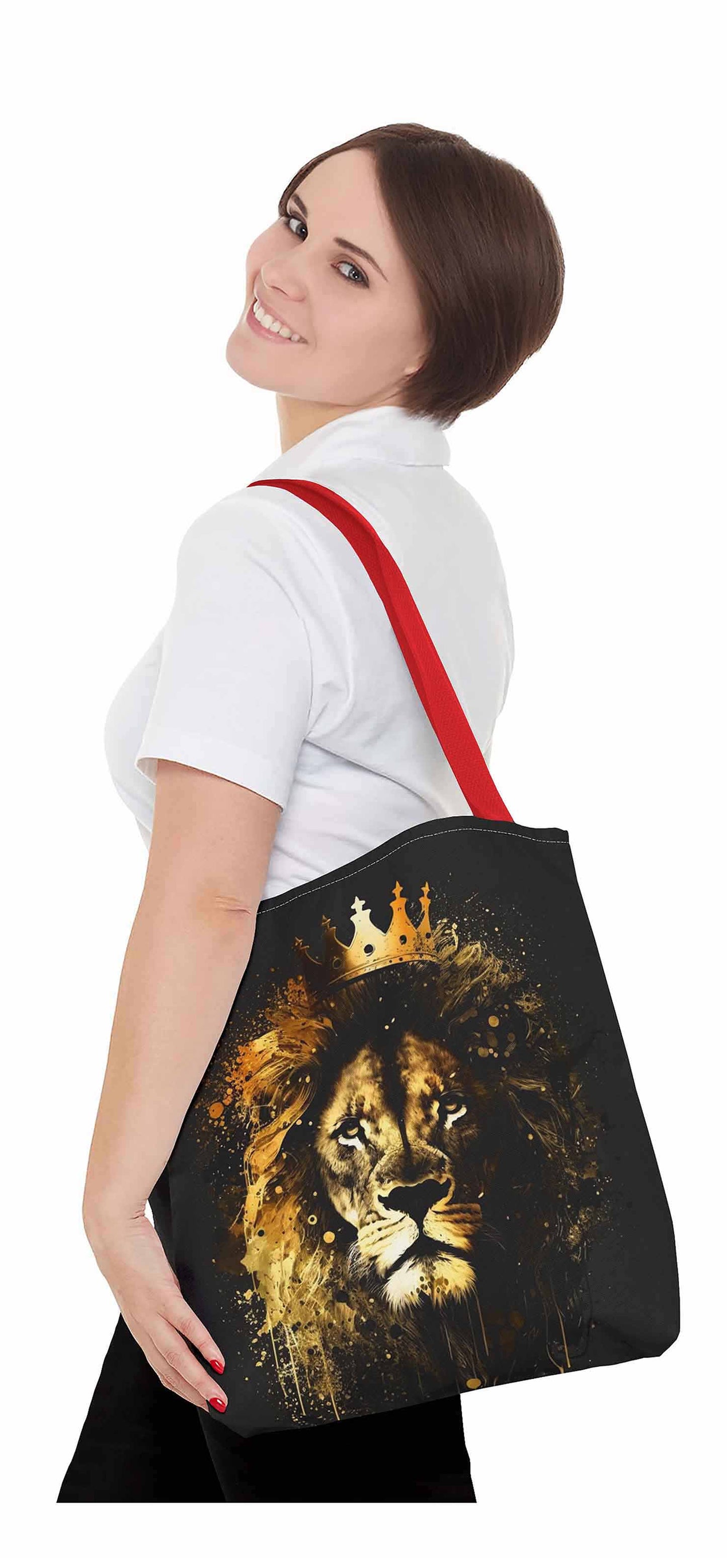 Crowned Courage Lion Tote Bag