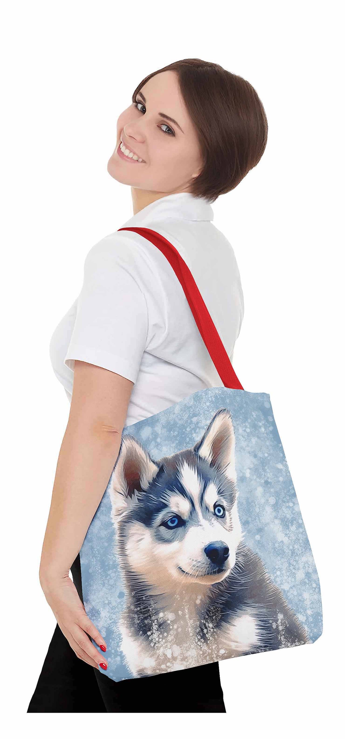 Frosty Paws Husky Tote Bag