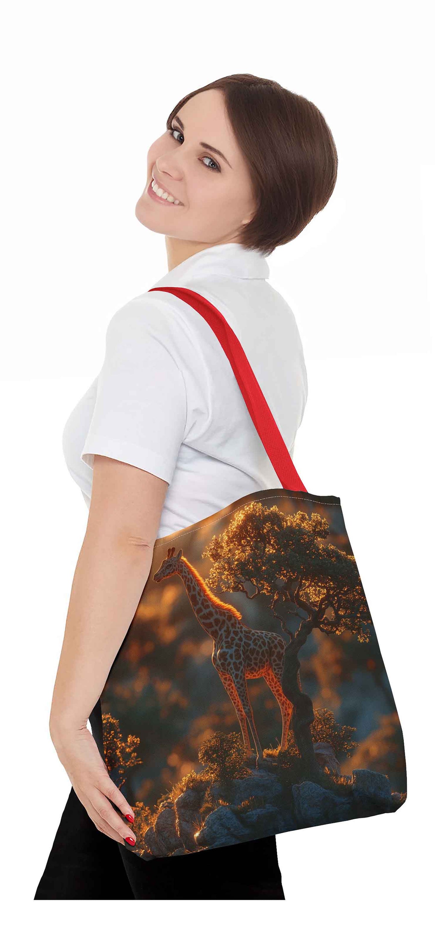 Giraffe Sunset Tote Bag