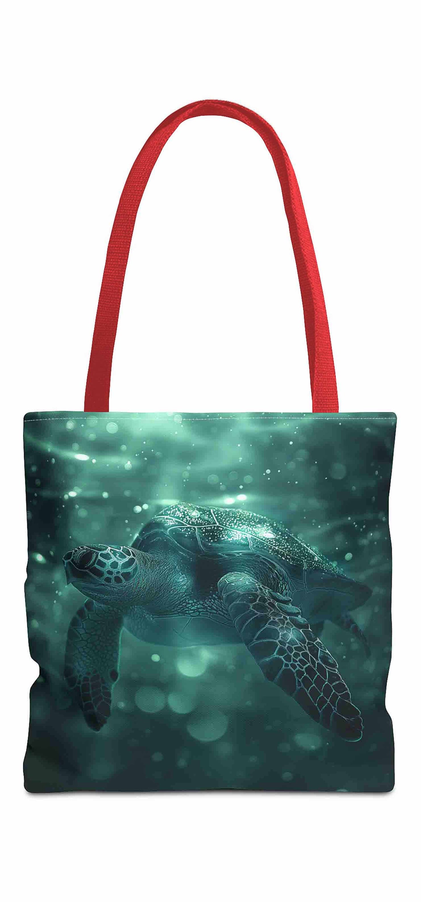 Emerald Depths Turtle Tote Bag