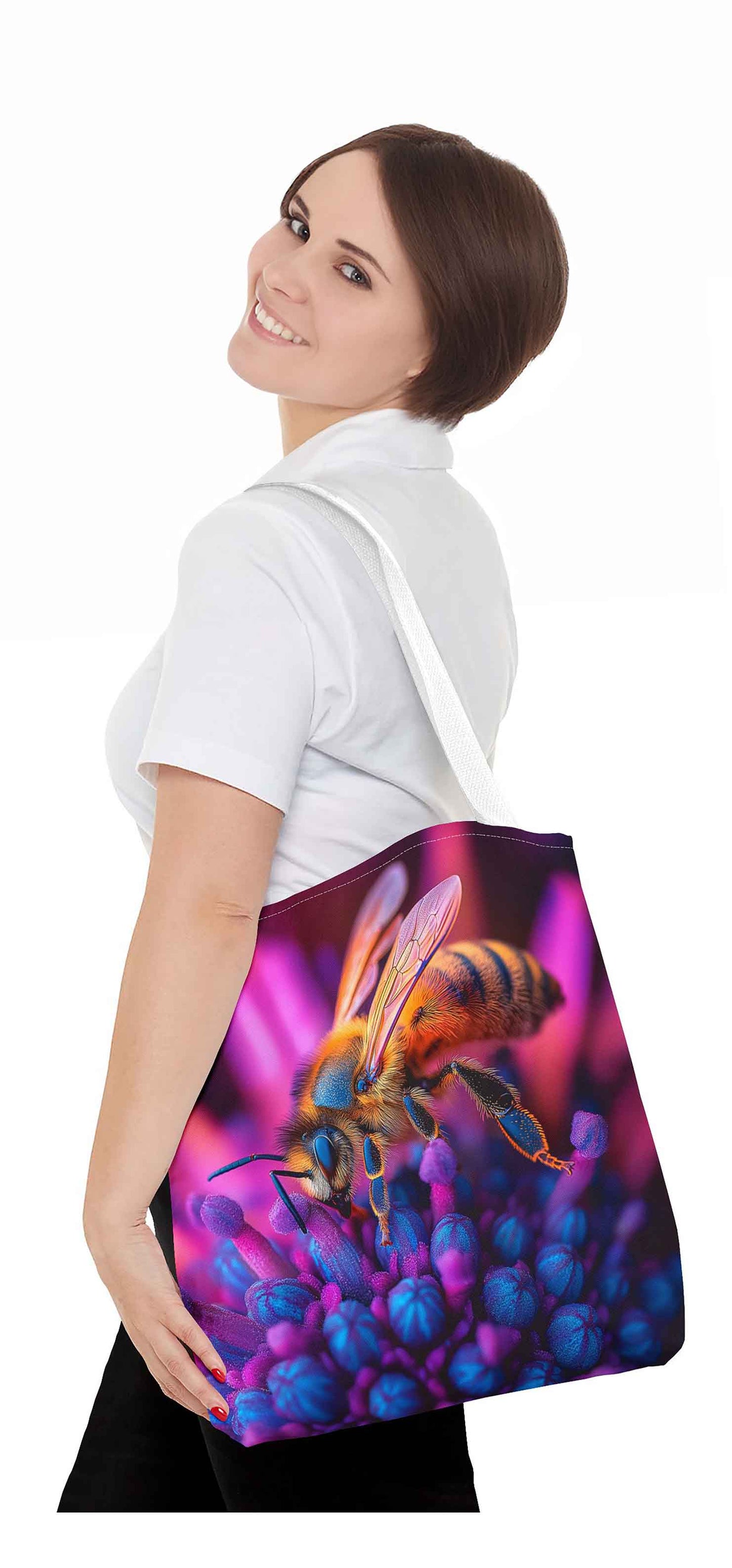 Neon Nectar Bee Tote Bag