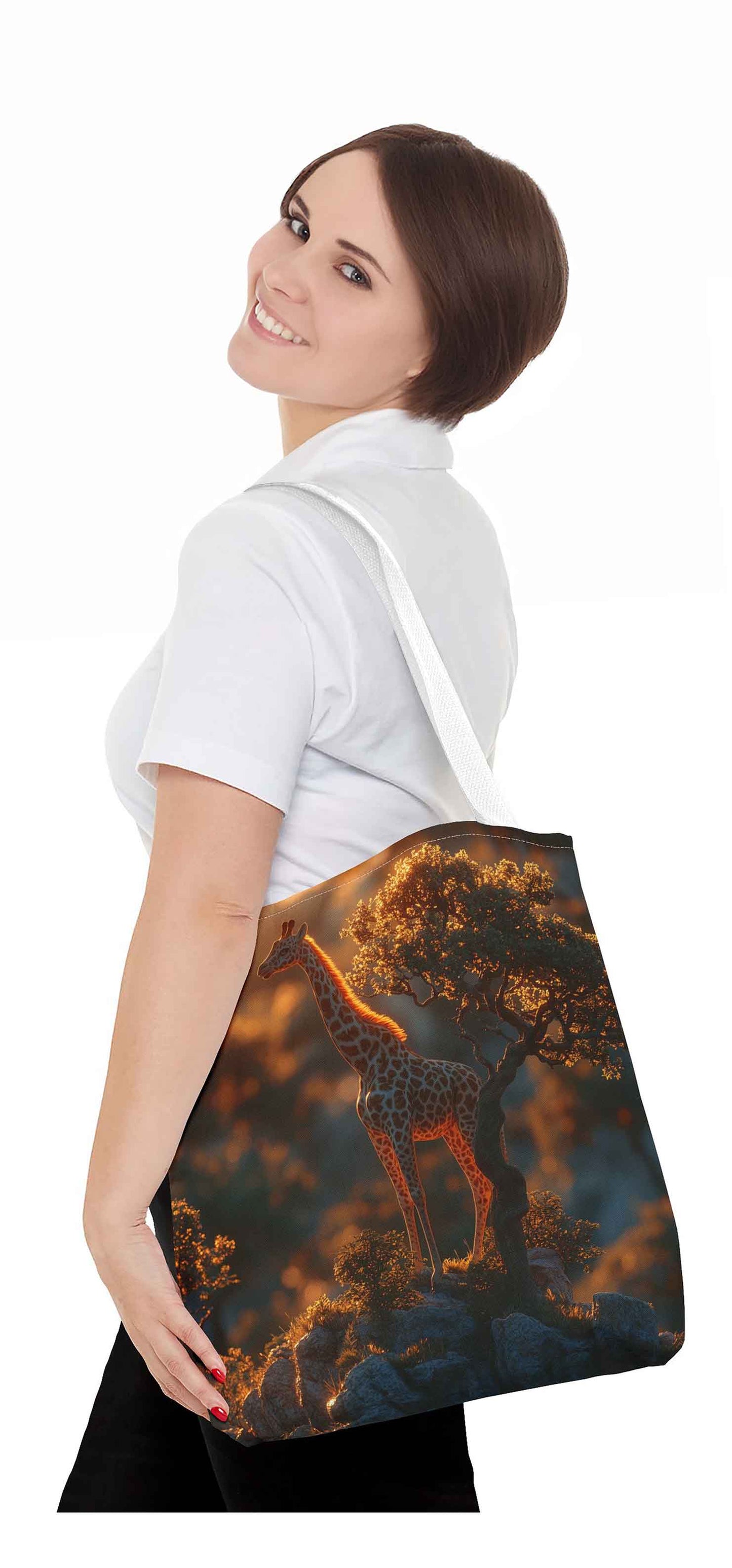 Giraffe Sunset Tote Bag