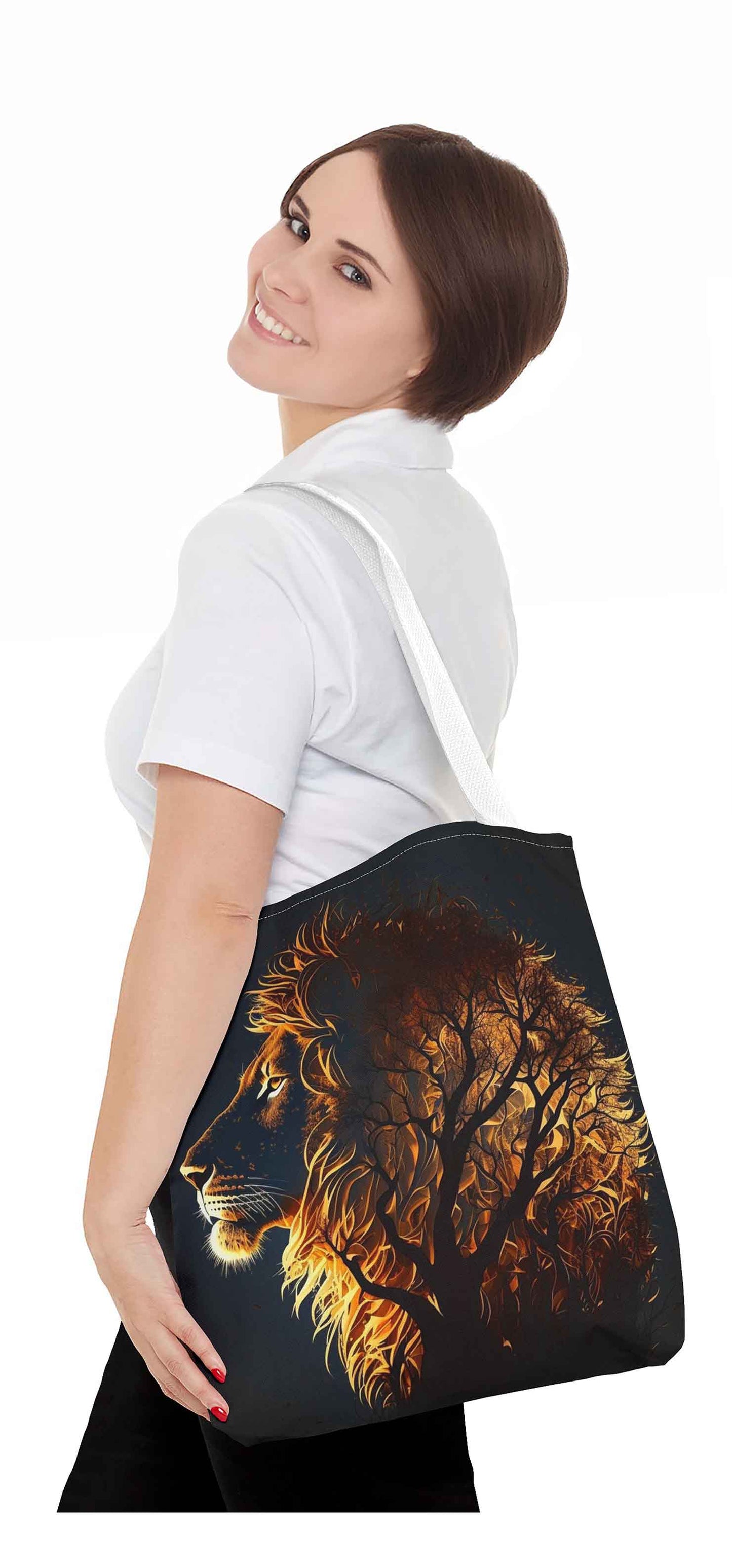 Tree of Strength Lion Tote Bag
