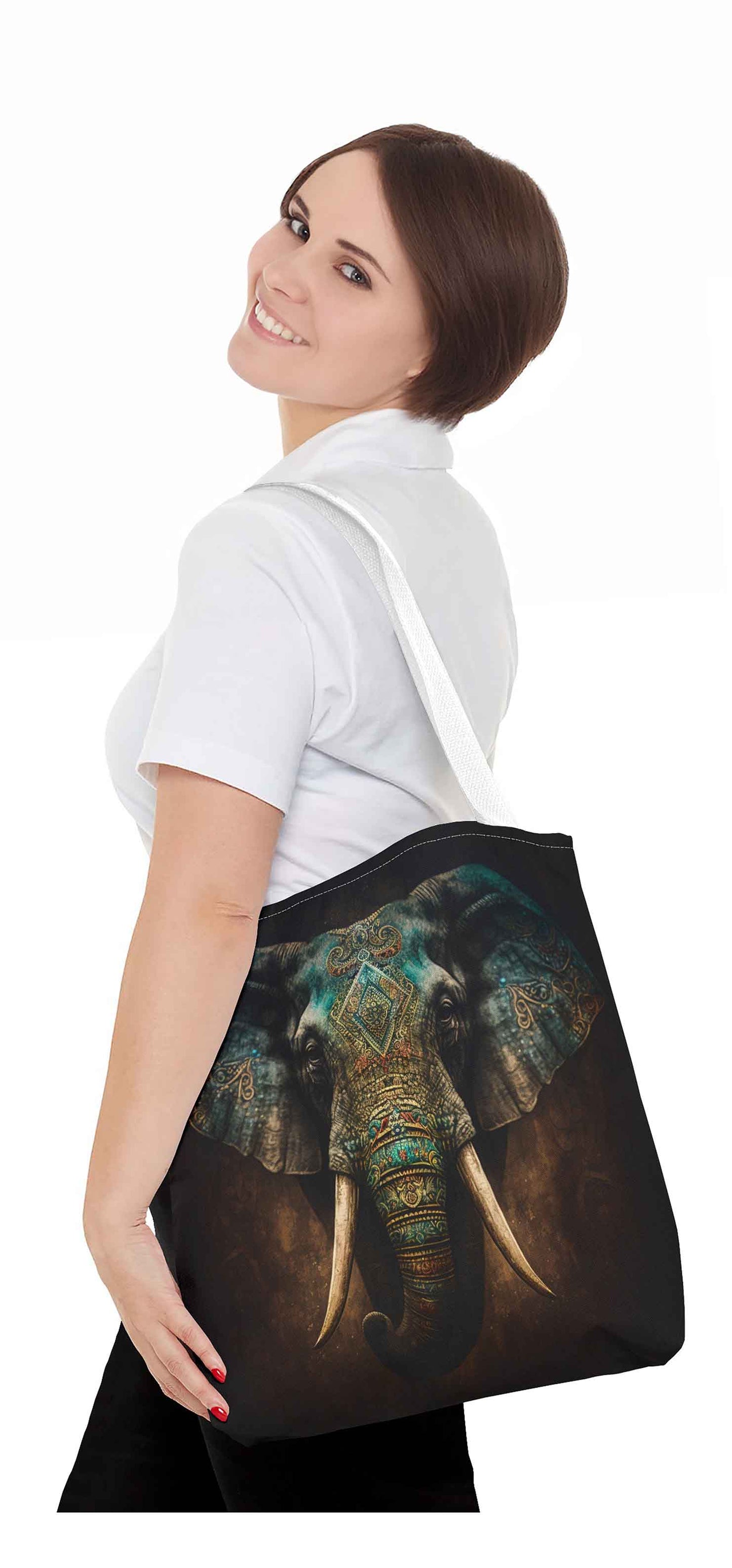 Intricate Ivory Elephant Tote Bag