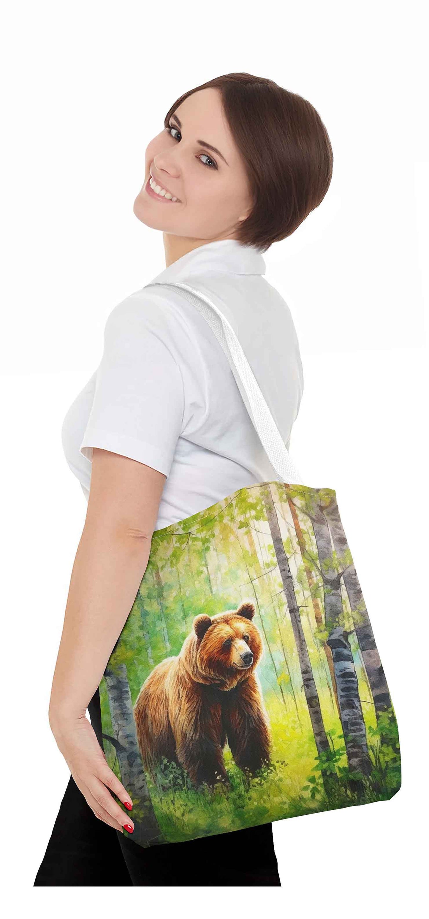 Whispering Woods Brown Bear Tote Bag