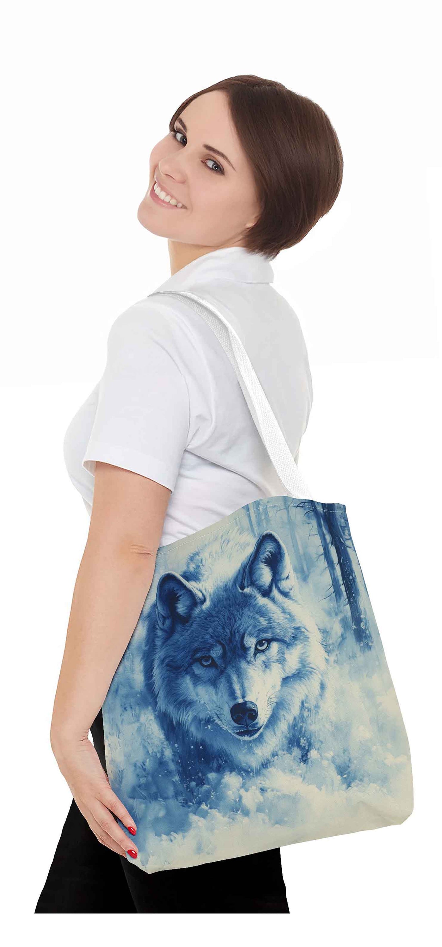 Eyes of the Winter Wolf Tote Bag