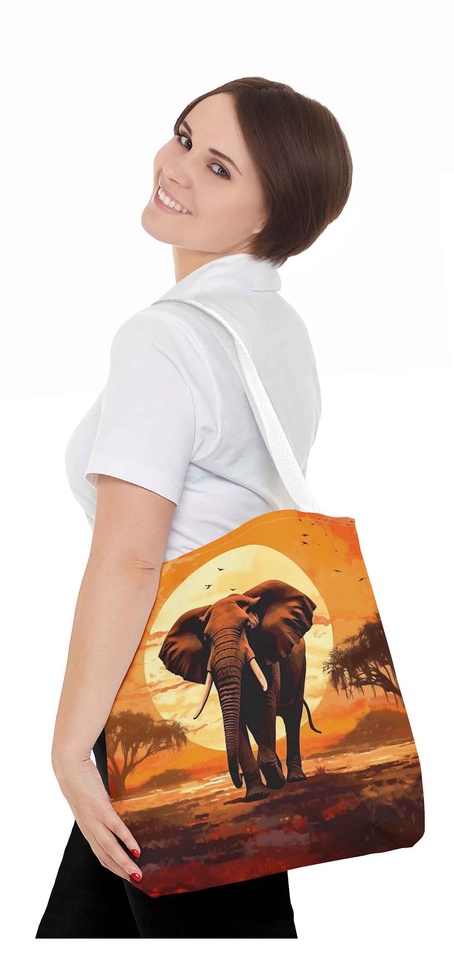 Saharan Sunset Elephant Tote Bag