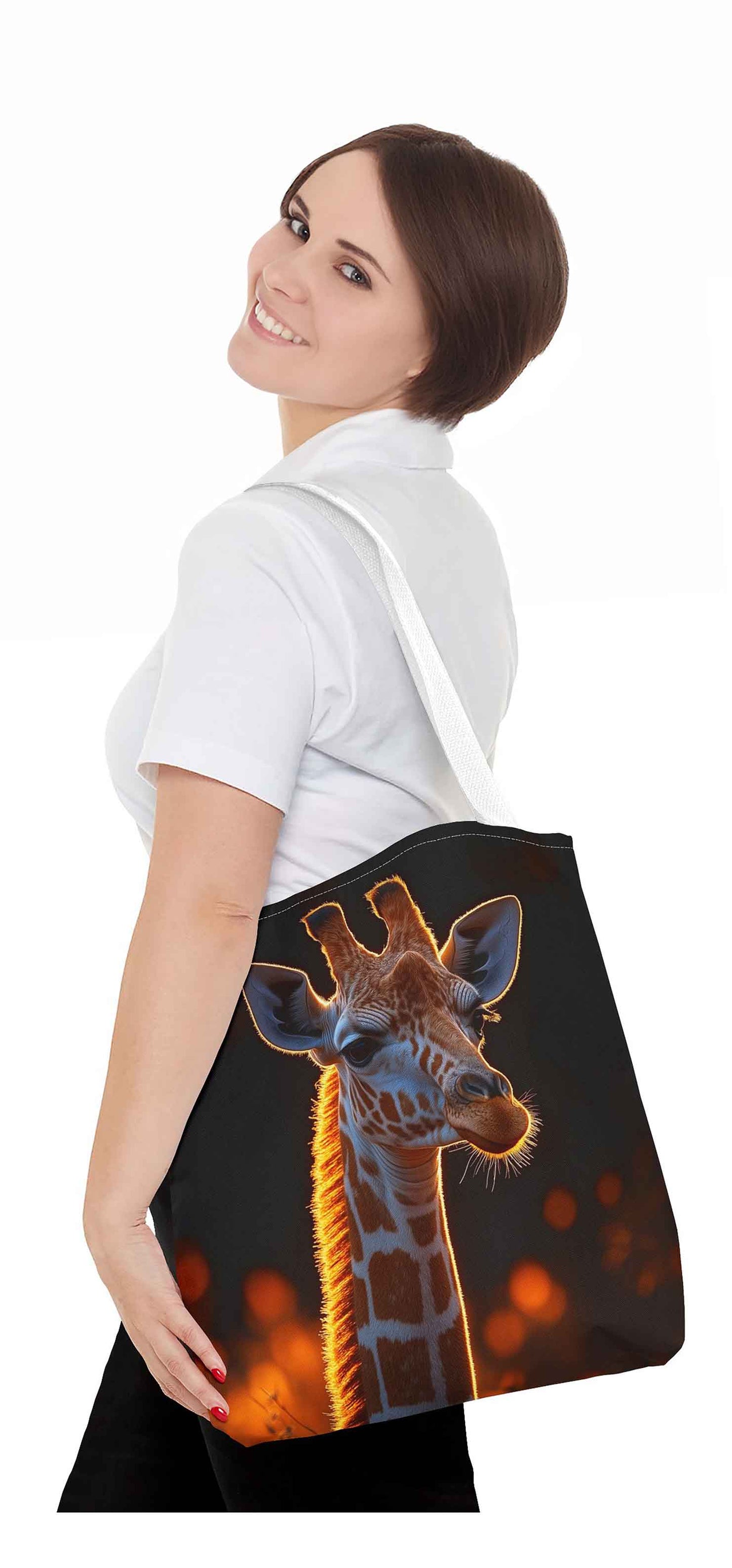 Golden Glow Giraffe Tote Bag