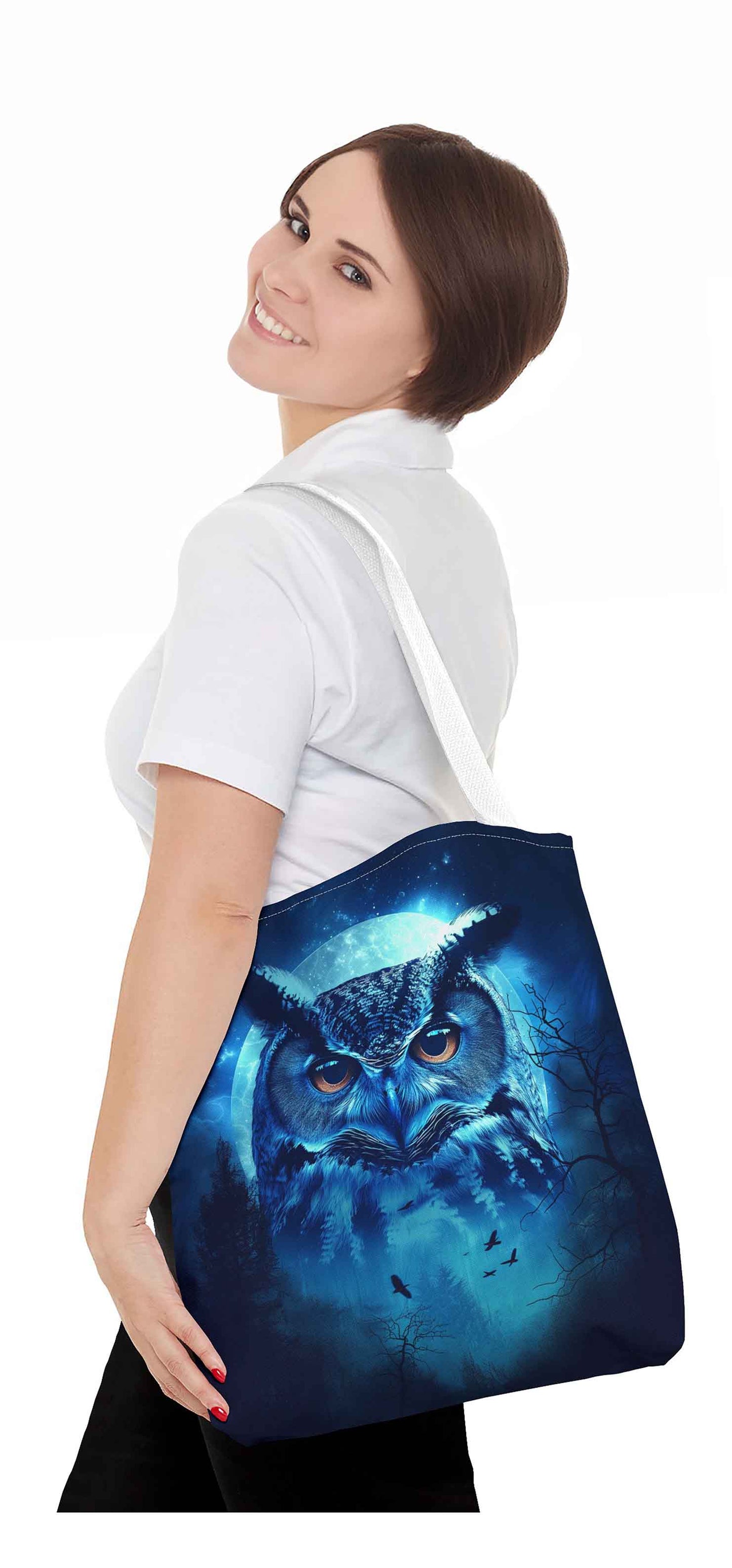 Moonlit Guardian Owl Tote Bag